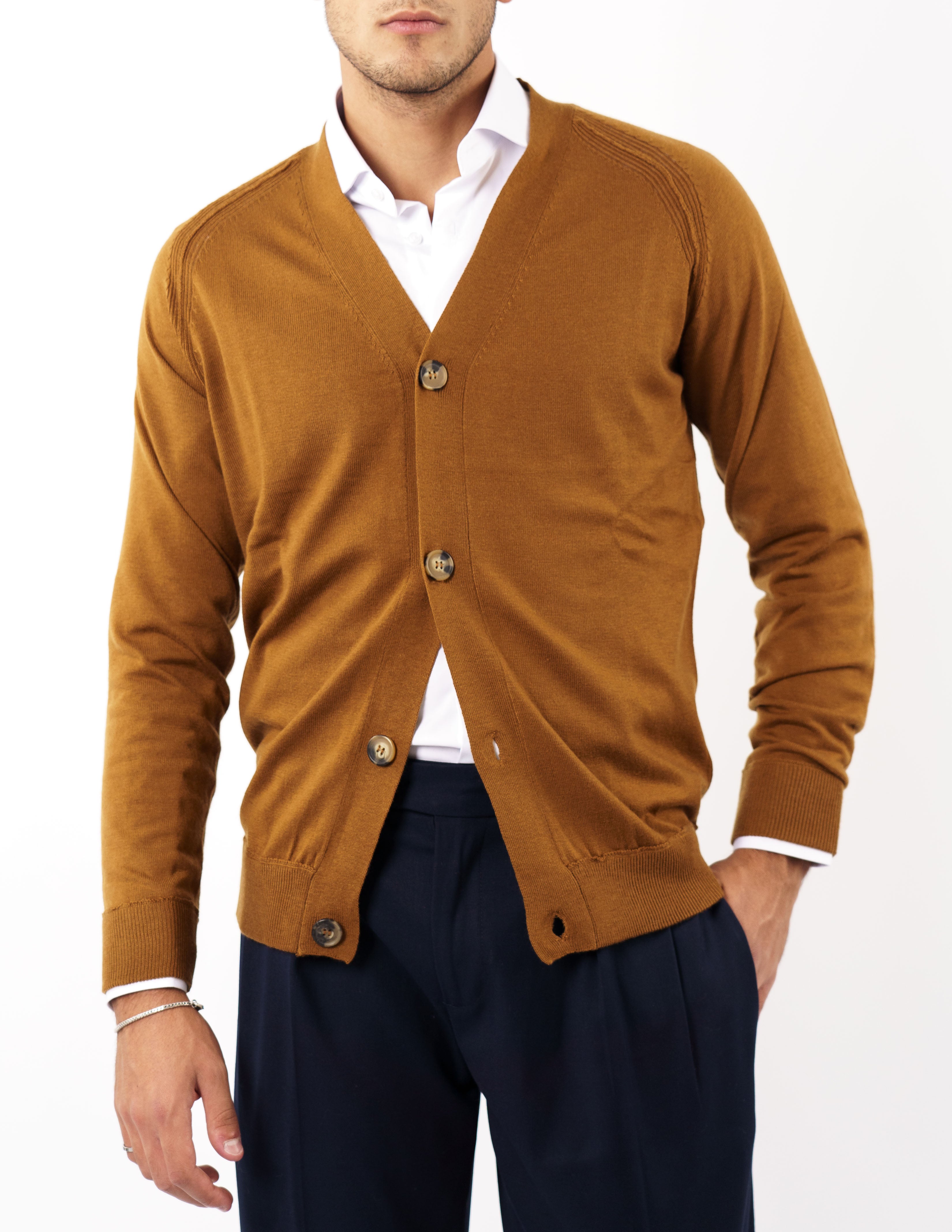 cardigan basic in lana merinos