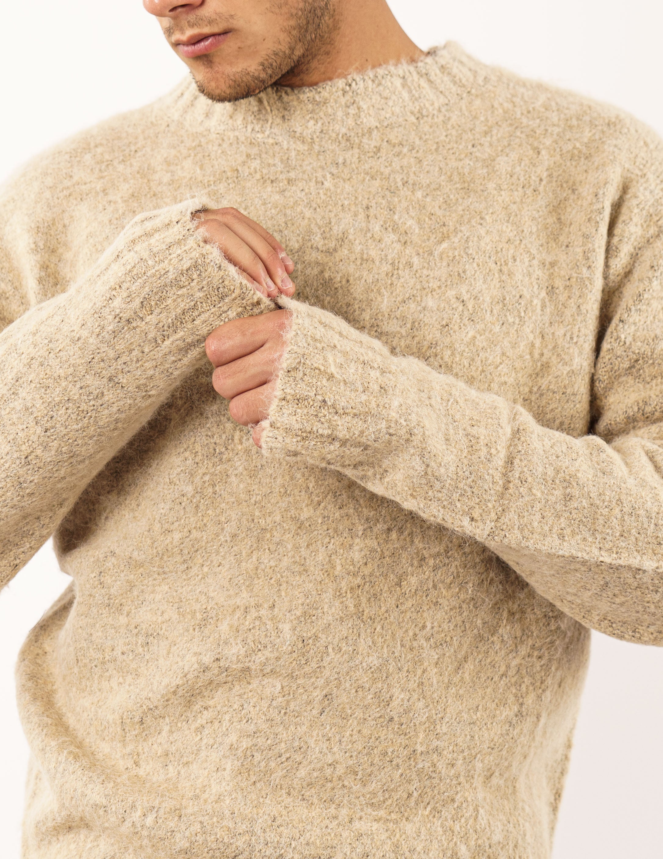 maglione strutturato girocollo in lana