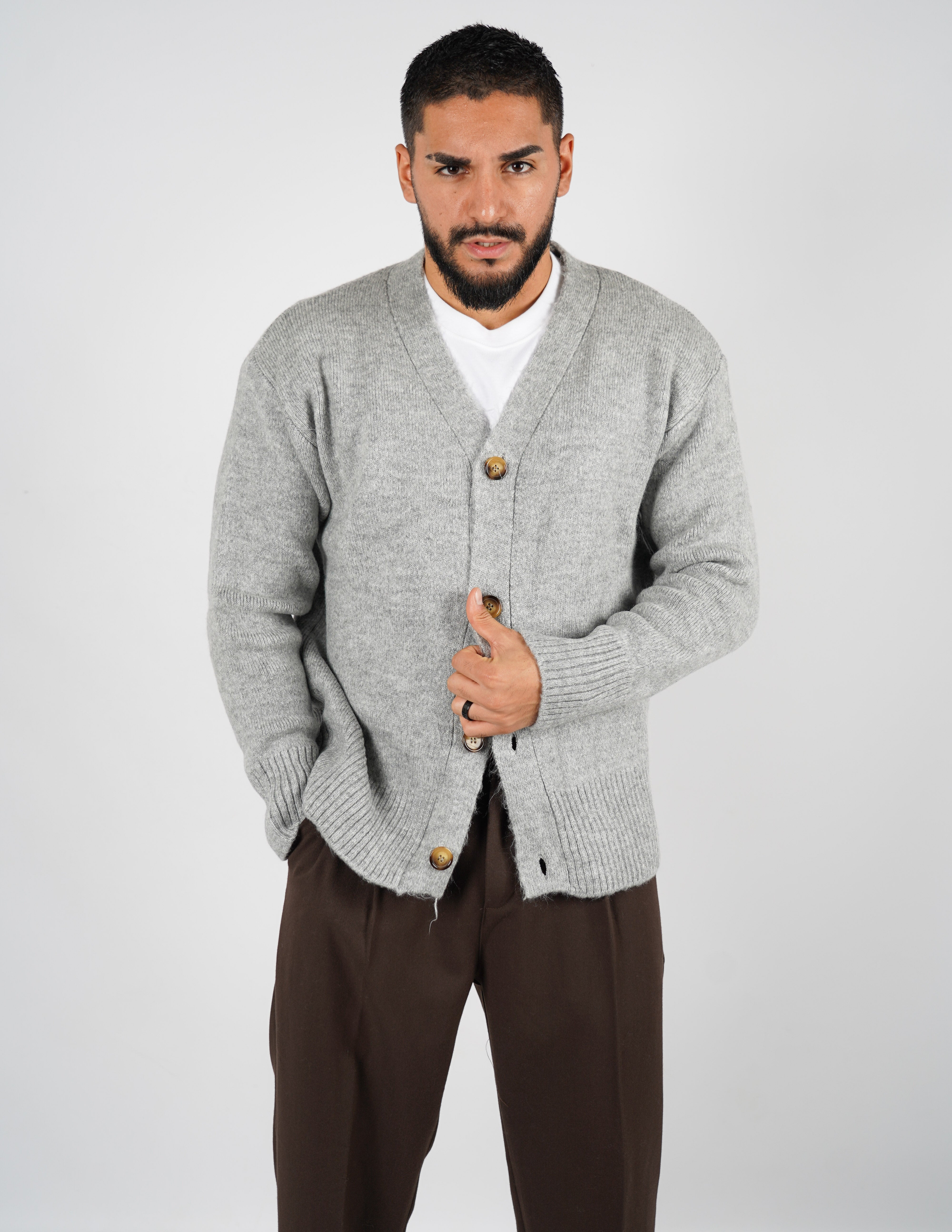 Cardigan in lana doppia