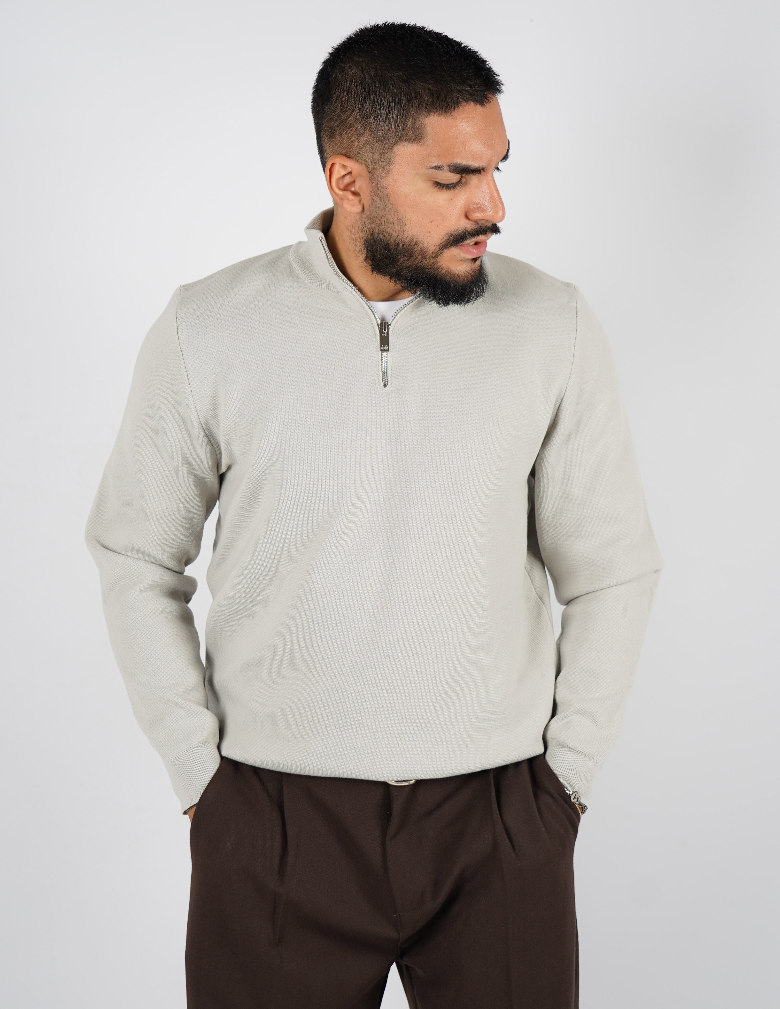 Maglione uomo mezza zip