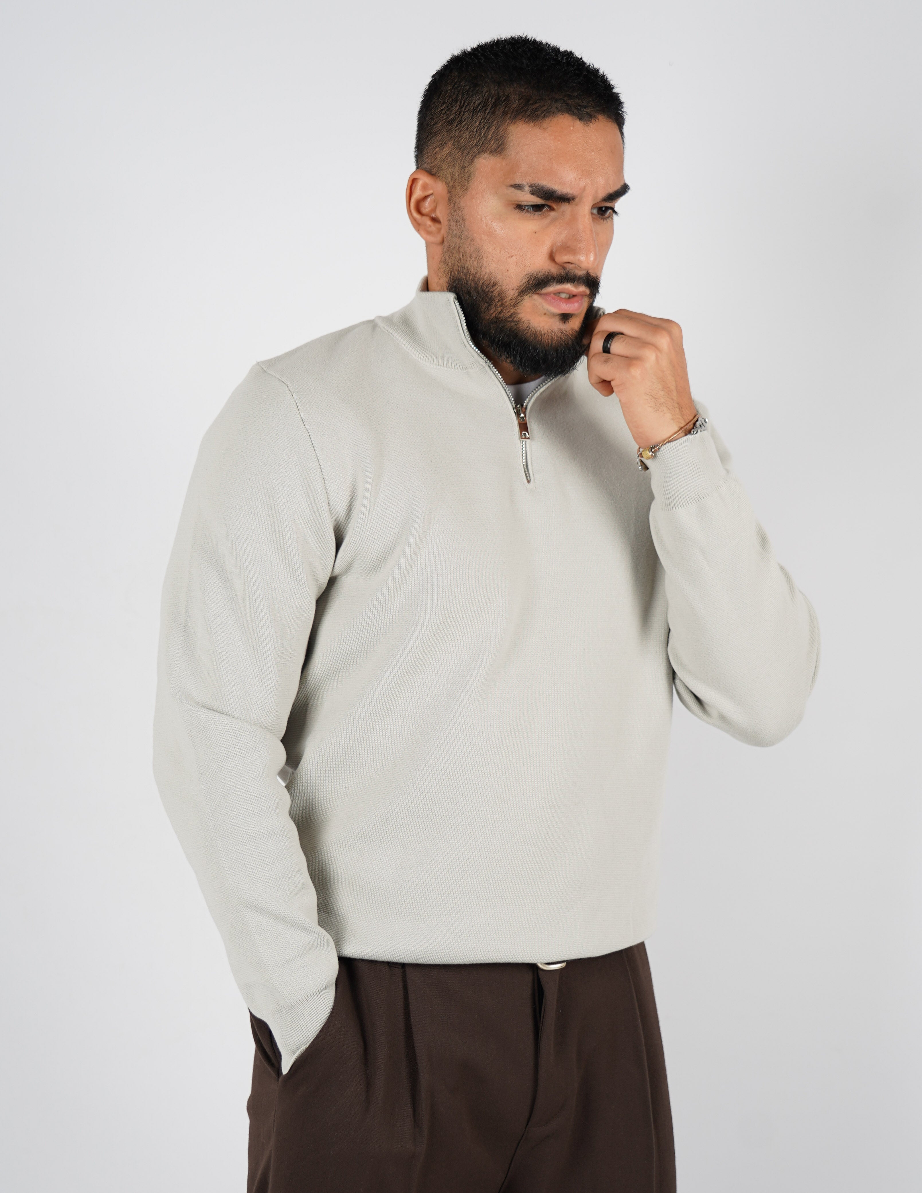 Maglione uomo mezza zip