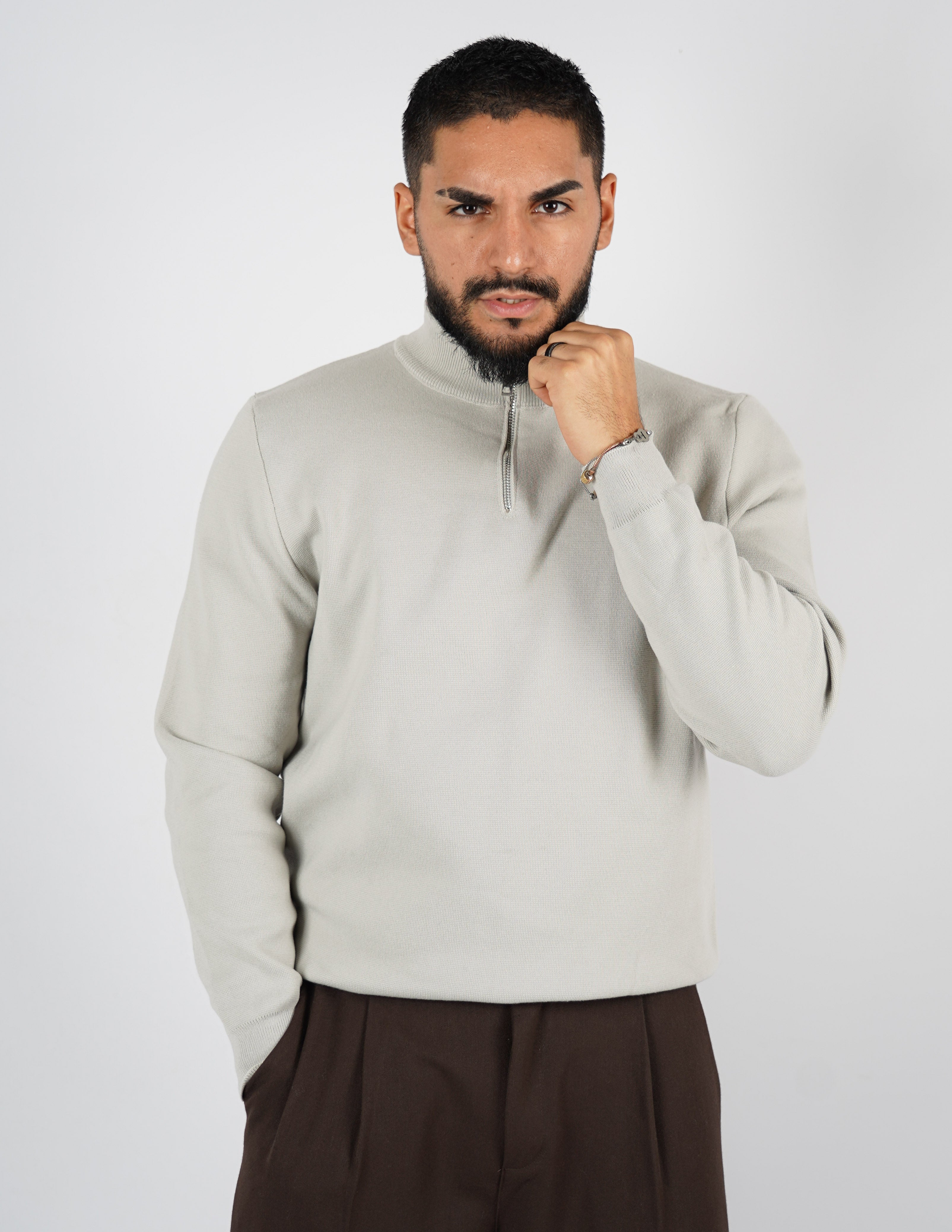 Maglione uomo mezza zip