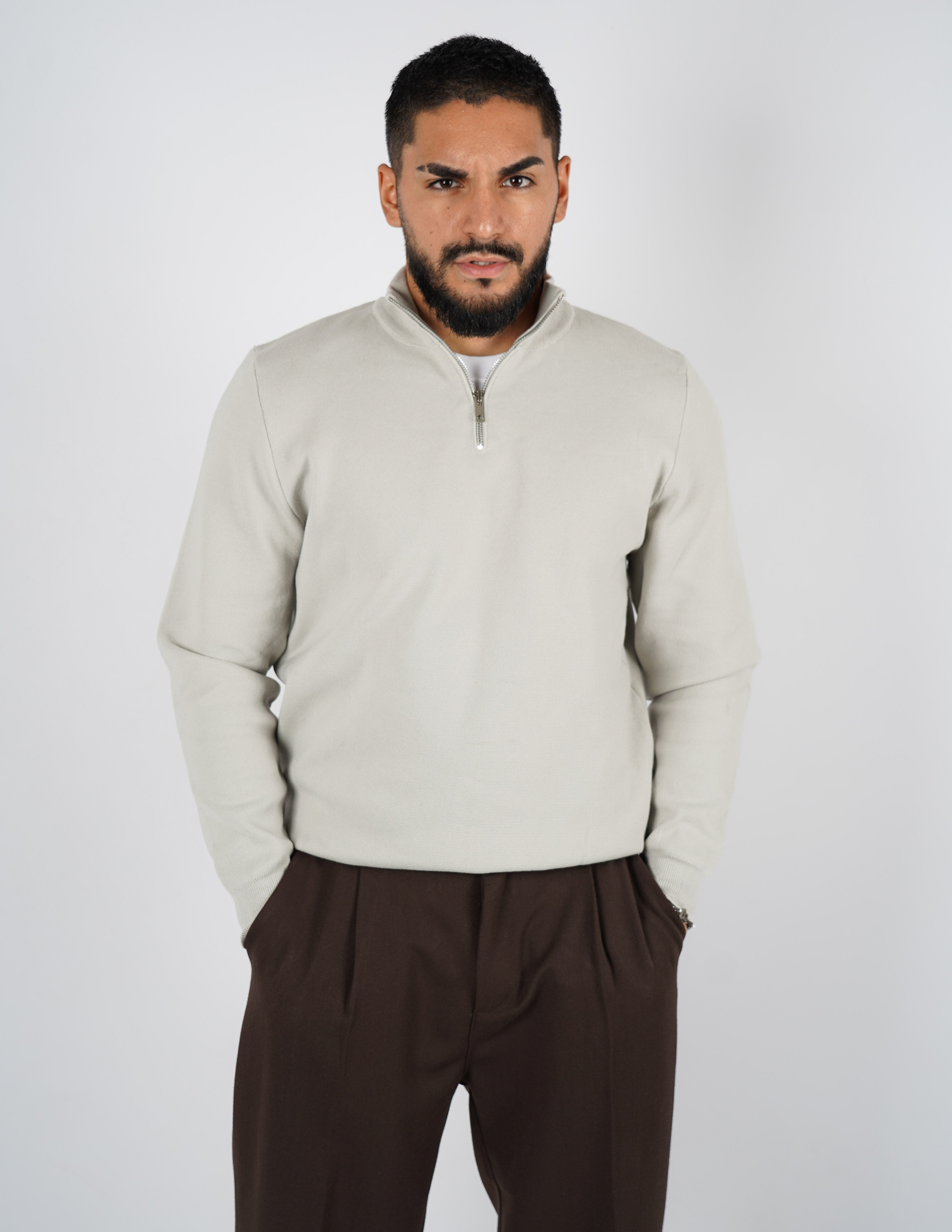 Maglione uomo mezza zip