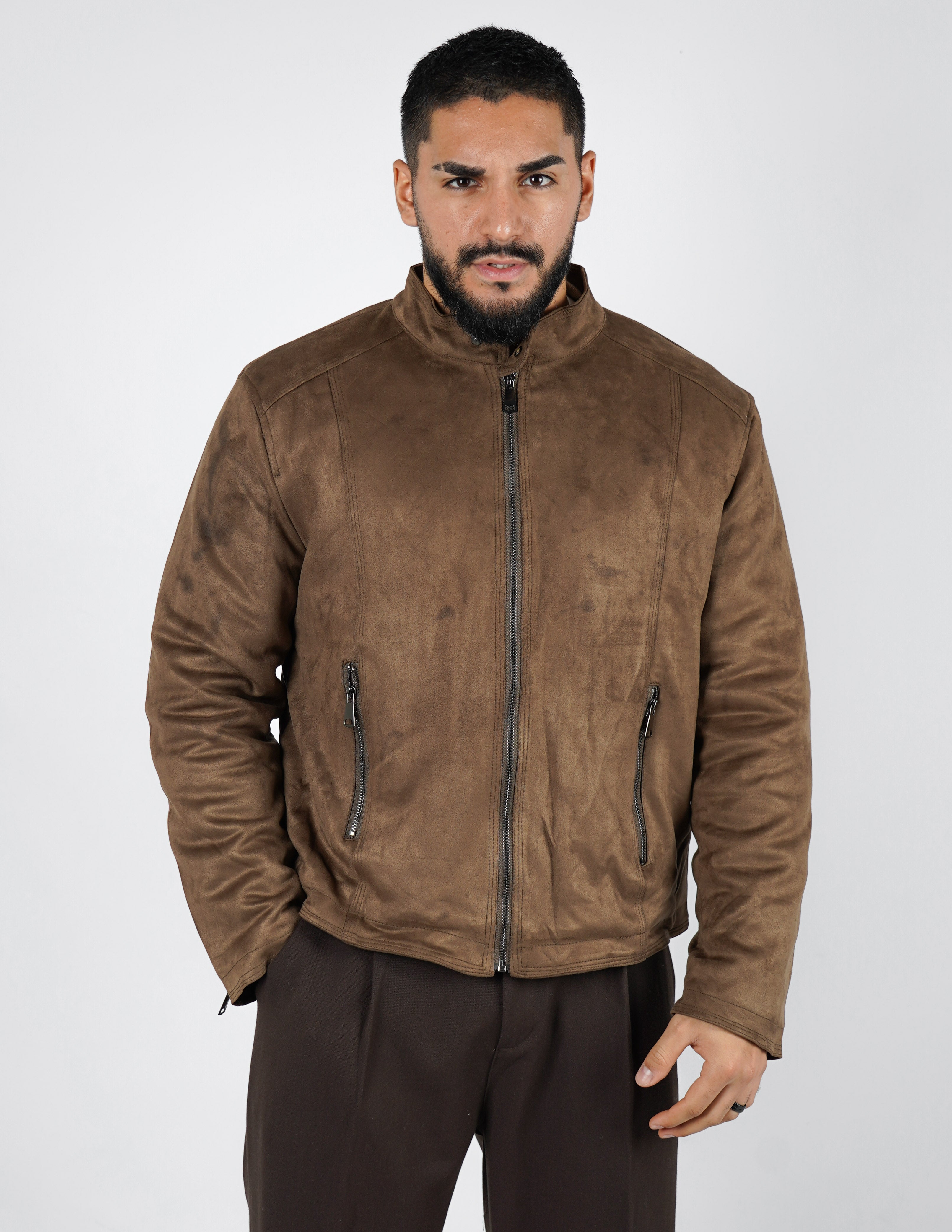 Giubbino in camoscio imbottito