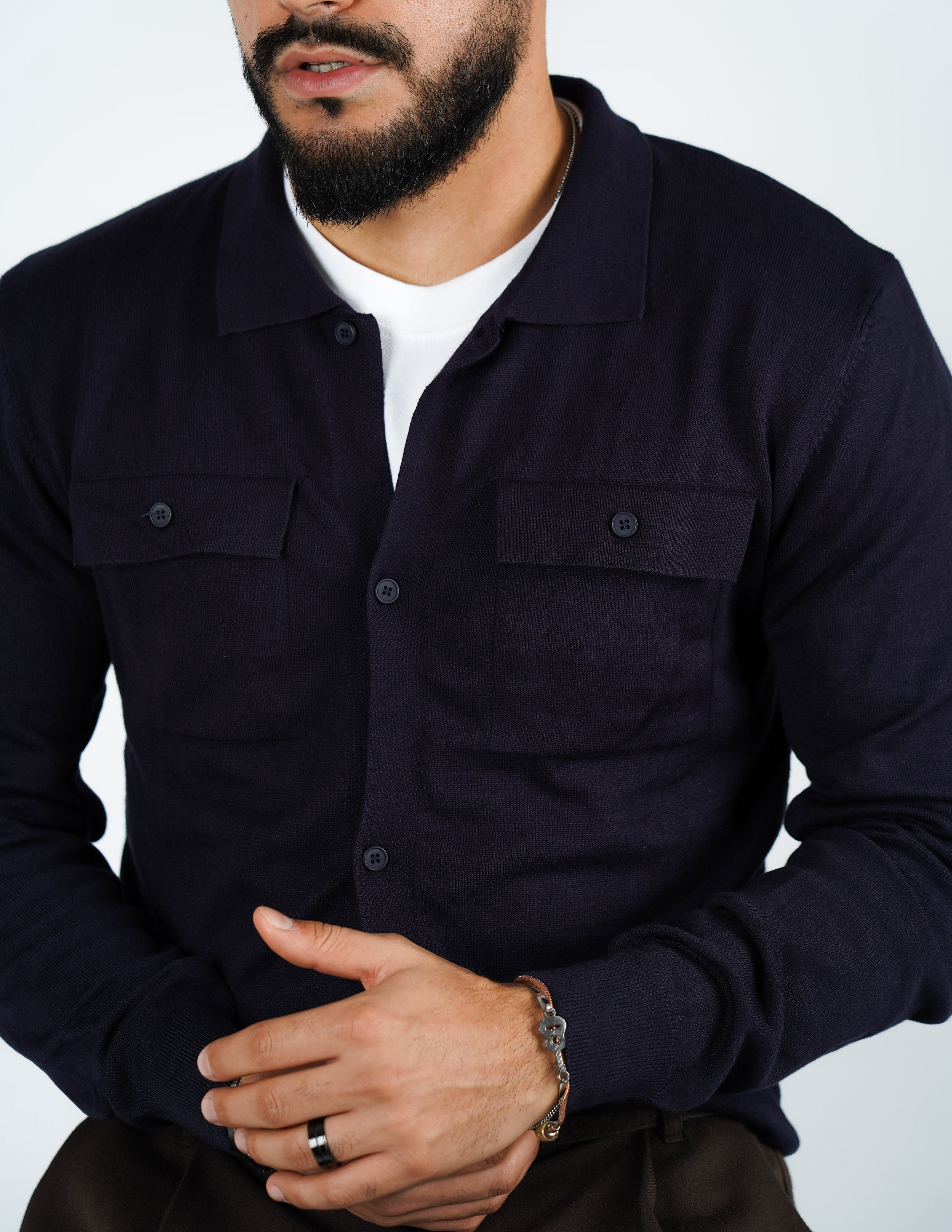 cardigan rasato con collo