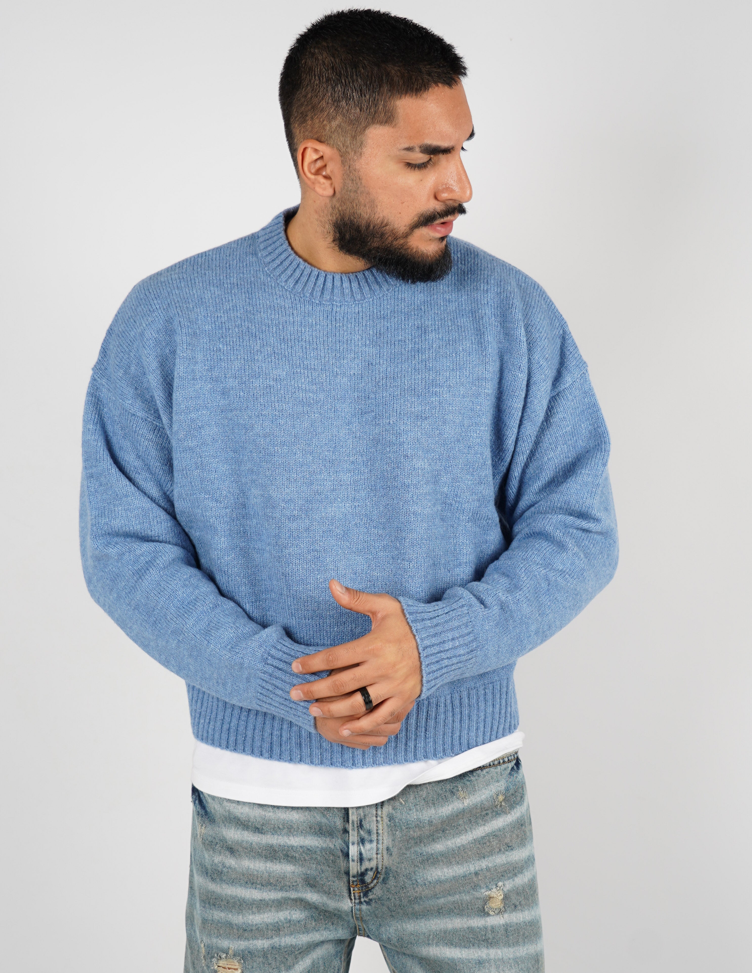 Maglione crop in lana