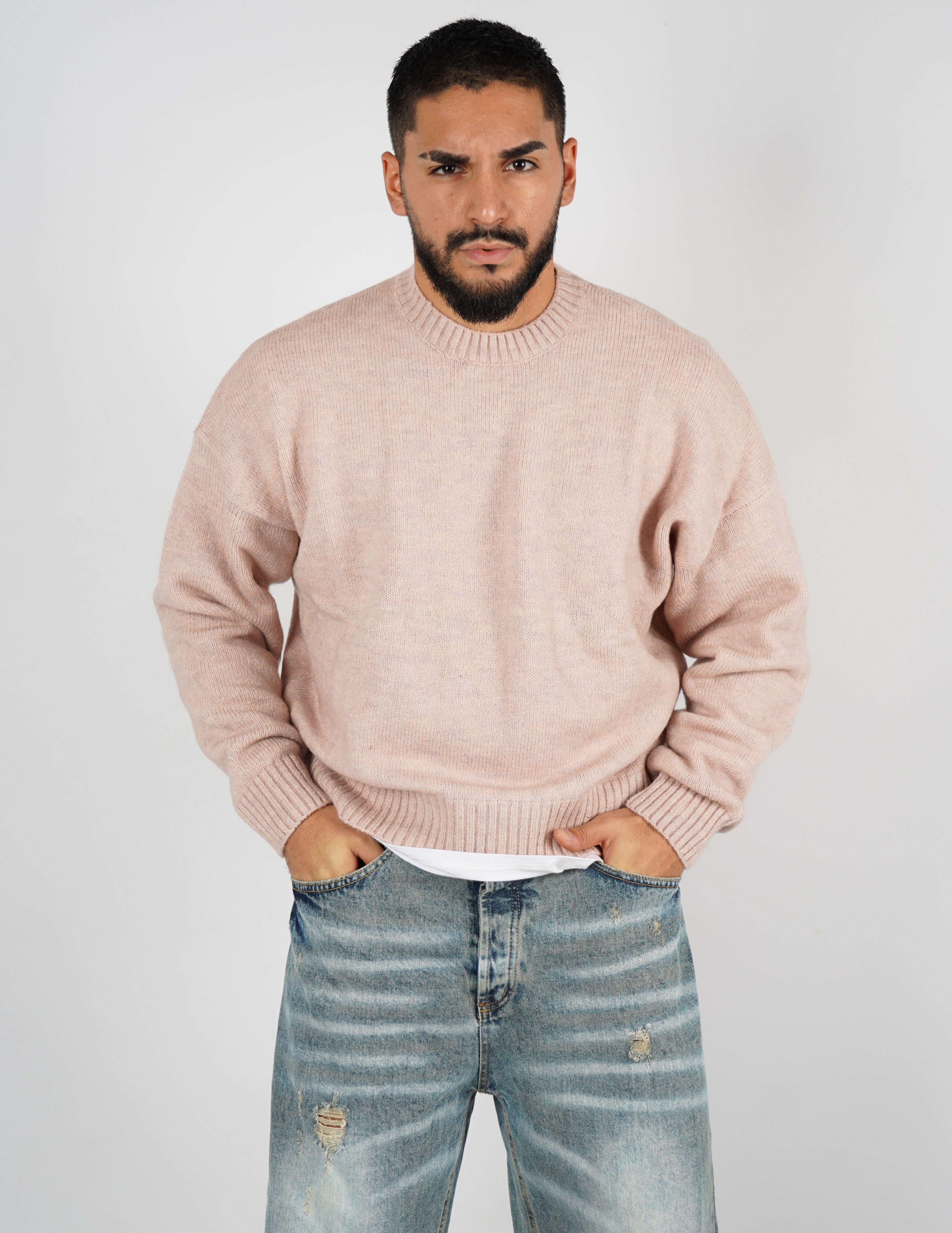 Maglione crop in lana