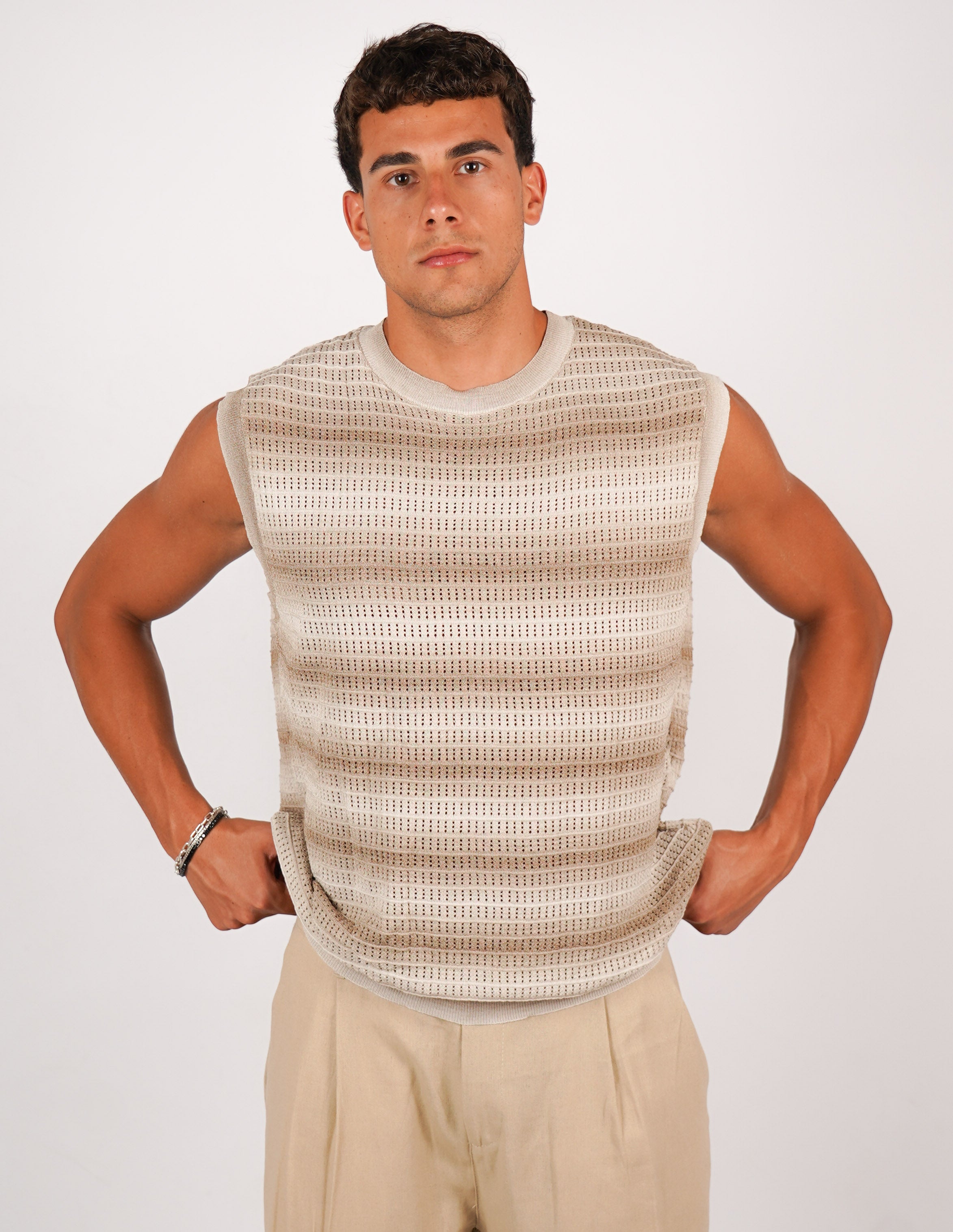 SMANICATO IN MAGLIA DEGRADE'