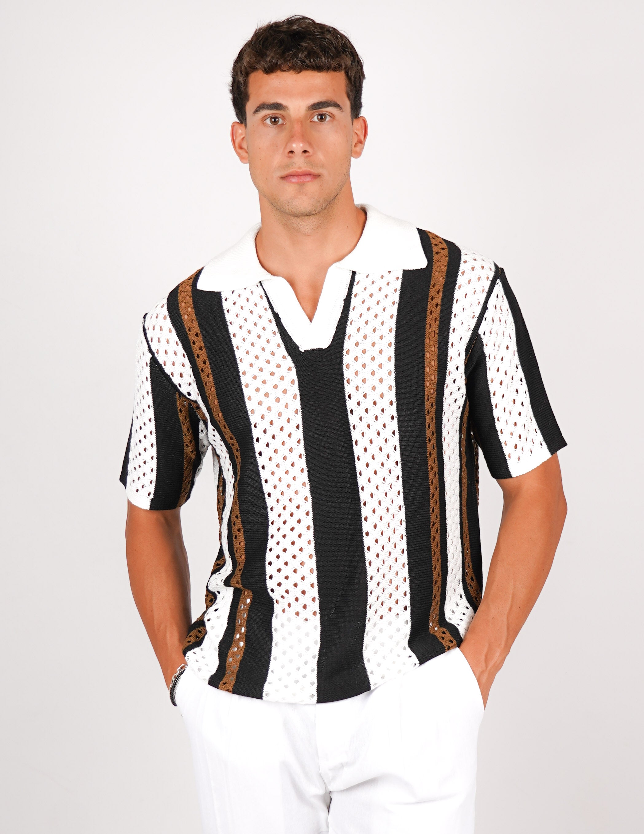 POLO CROCHET RIGATA