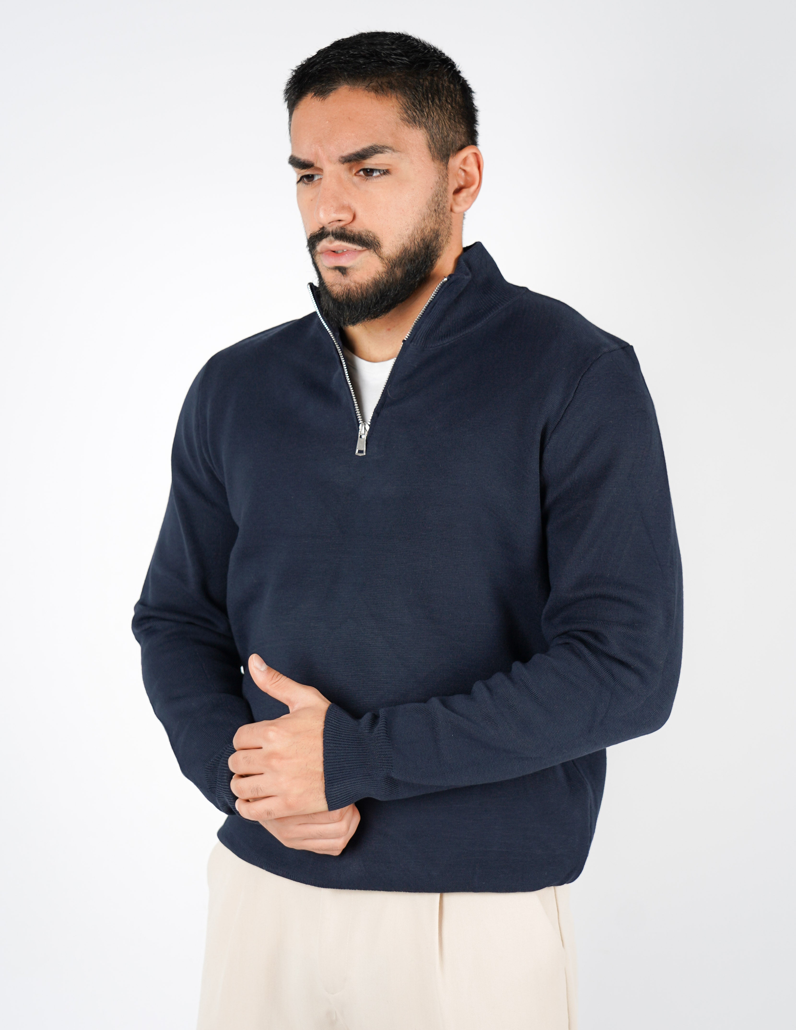 Maglione uomo mezza zip