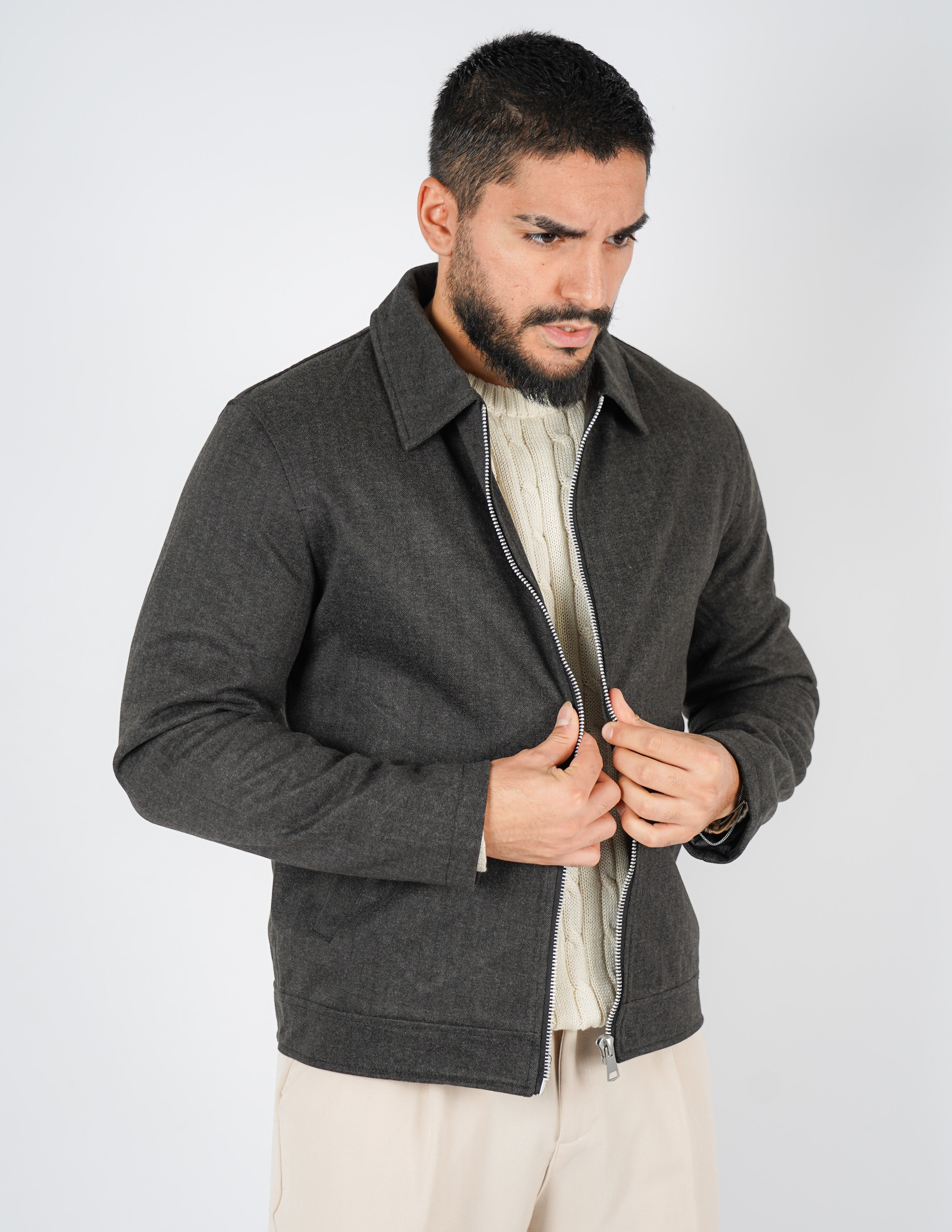 CAPPOTTINO CON COLLO TESSUTO SPIGATO