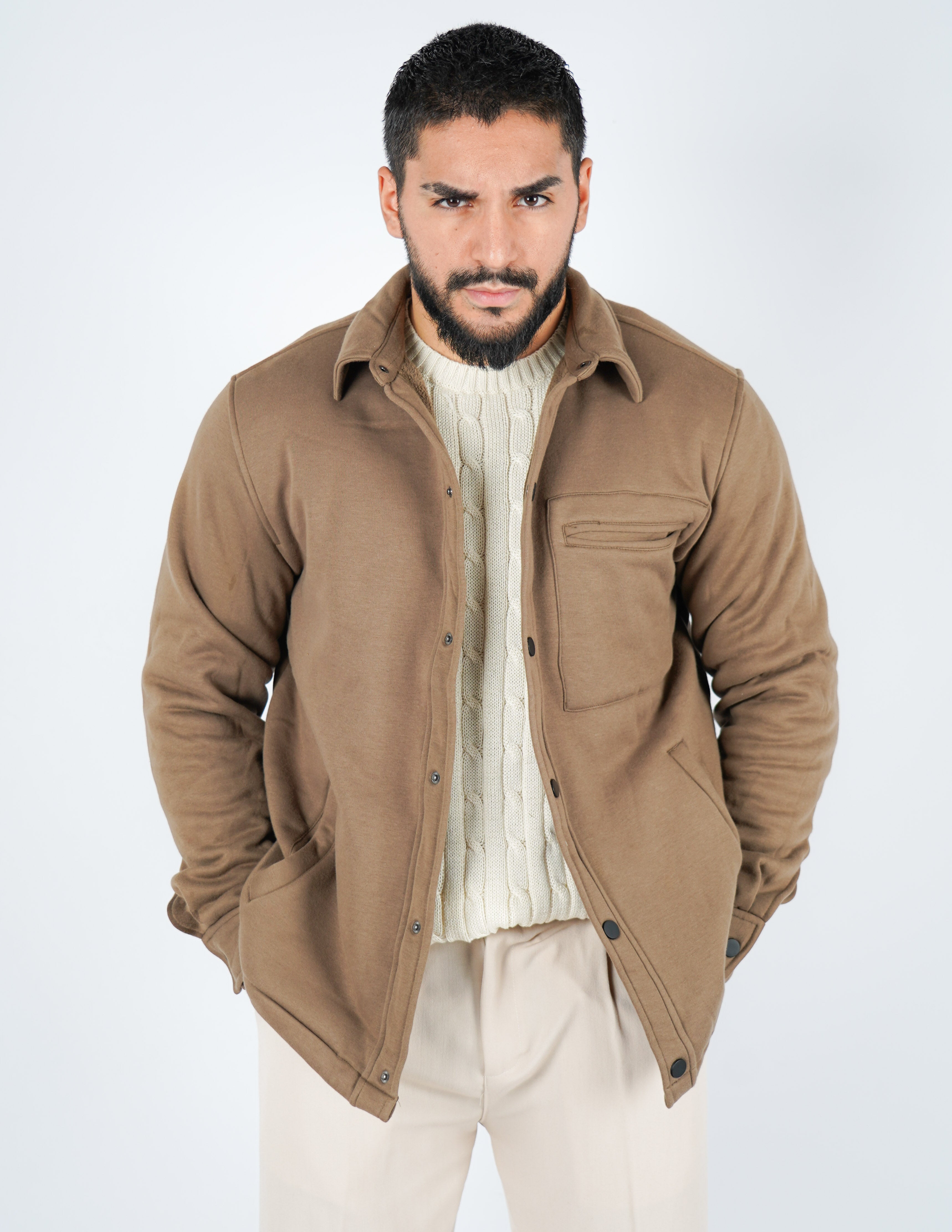 OVERSHIRT IMBOTTITA IN FELPA
