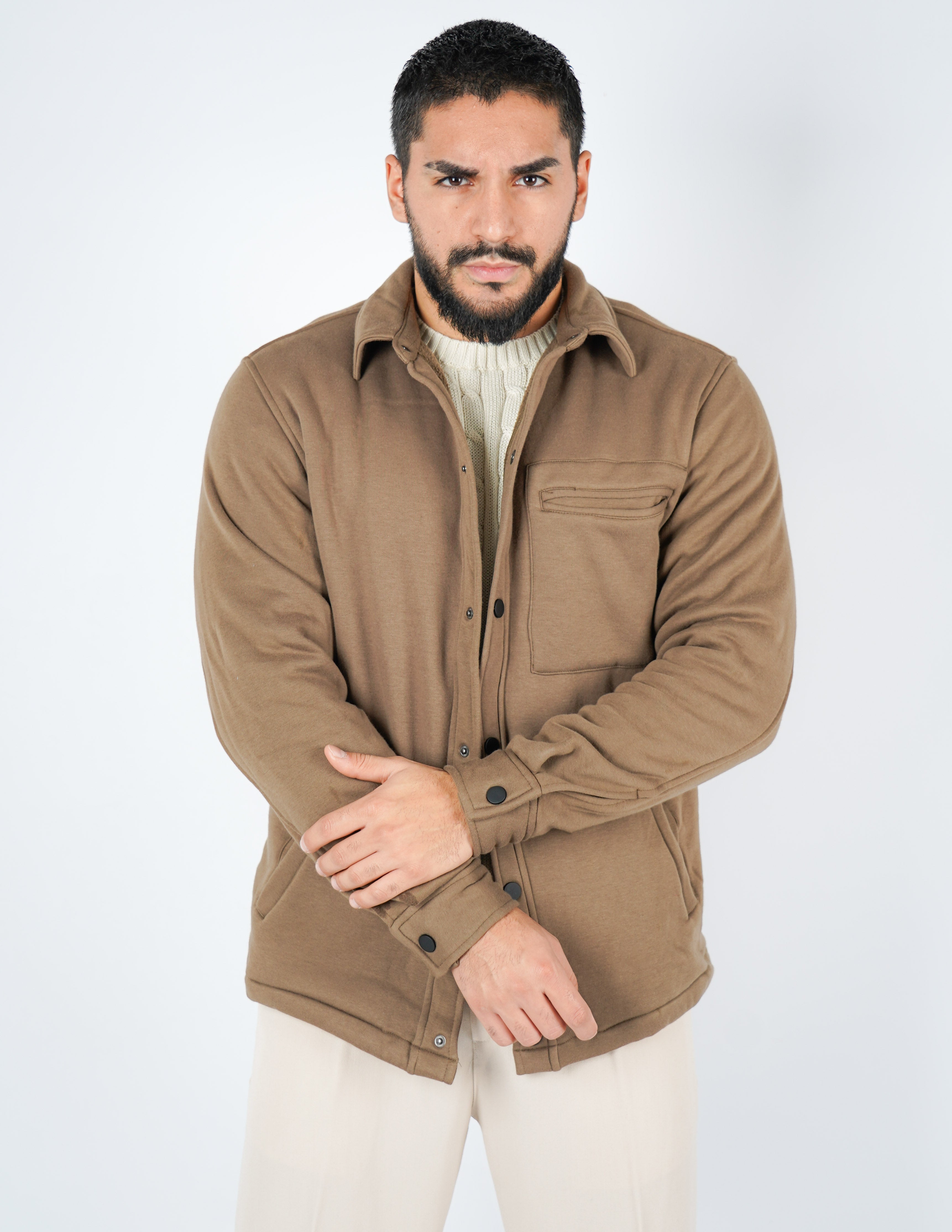 OVERSHIRT IMBOTTITA IN FELPA