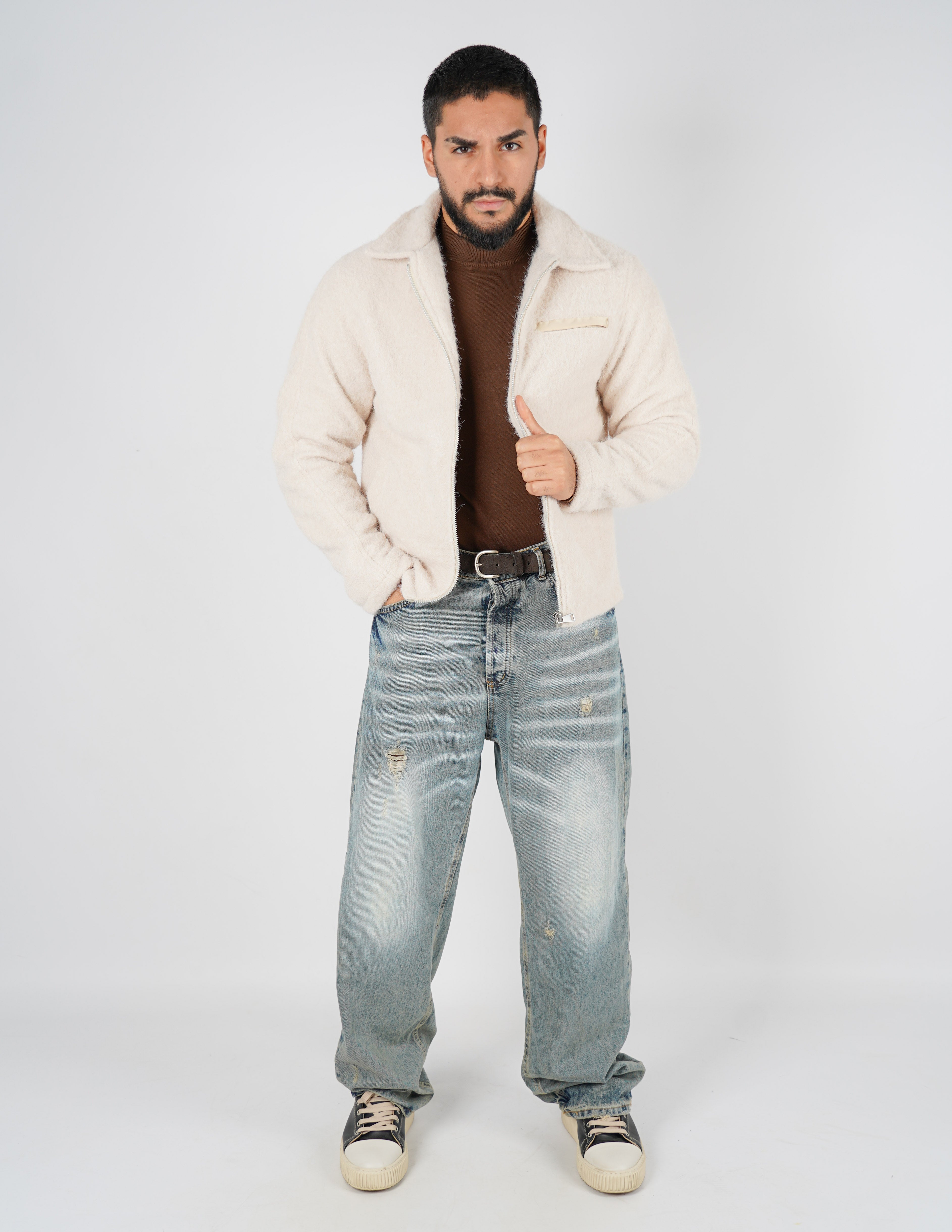 CAPPOTTINO IN MISTO LANA CON PELO