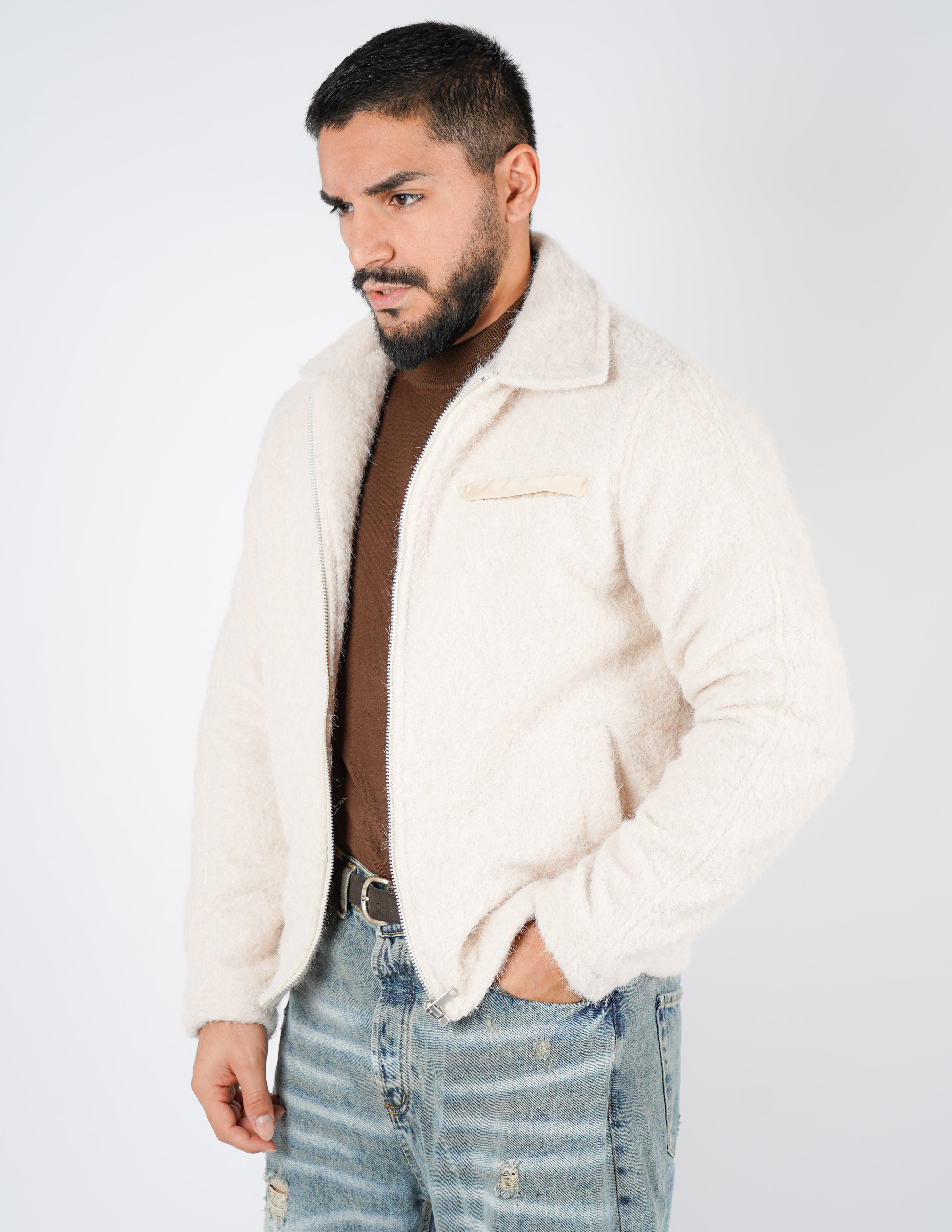 CAPPOTTINO IN MISTO LANA CON PELO