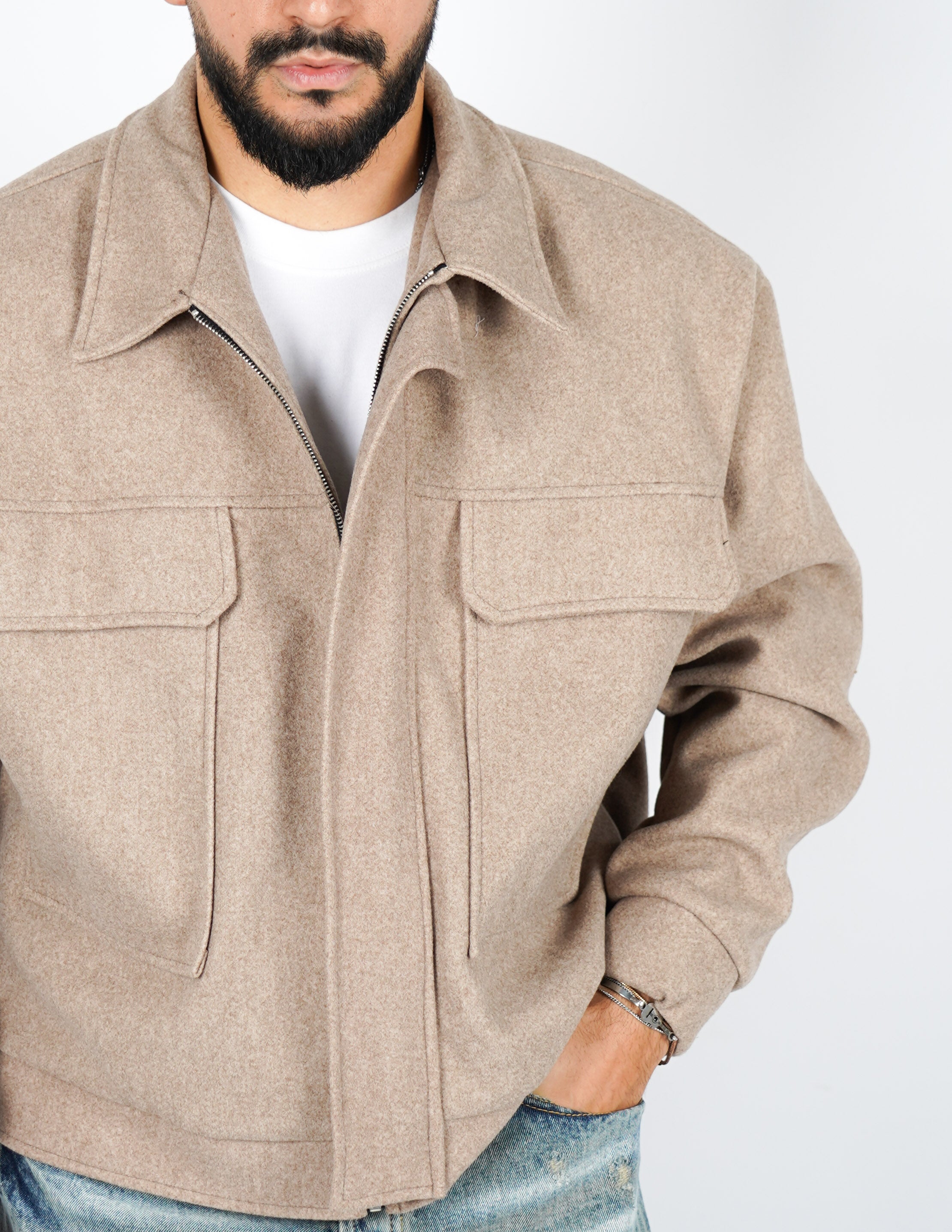 cappottino corto oversize con tasche