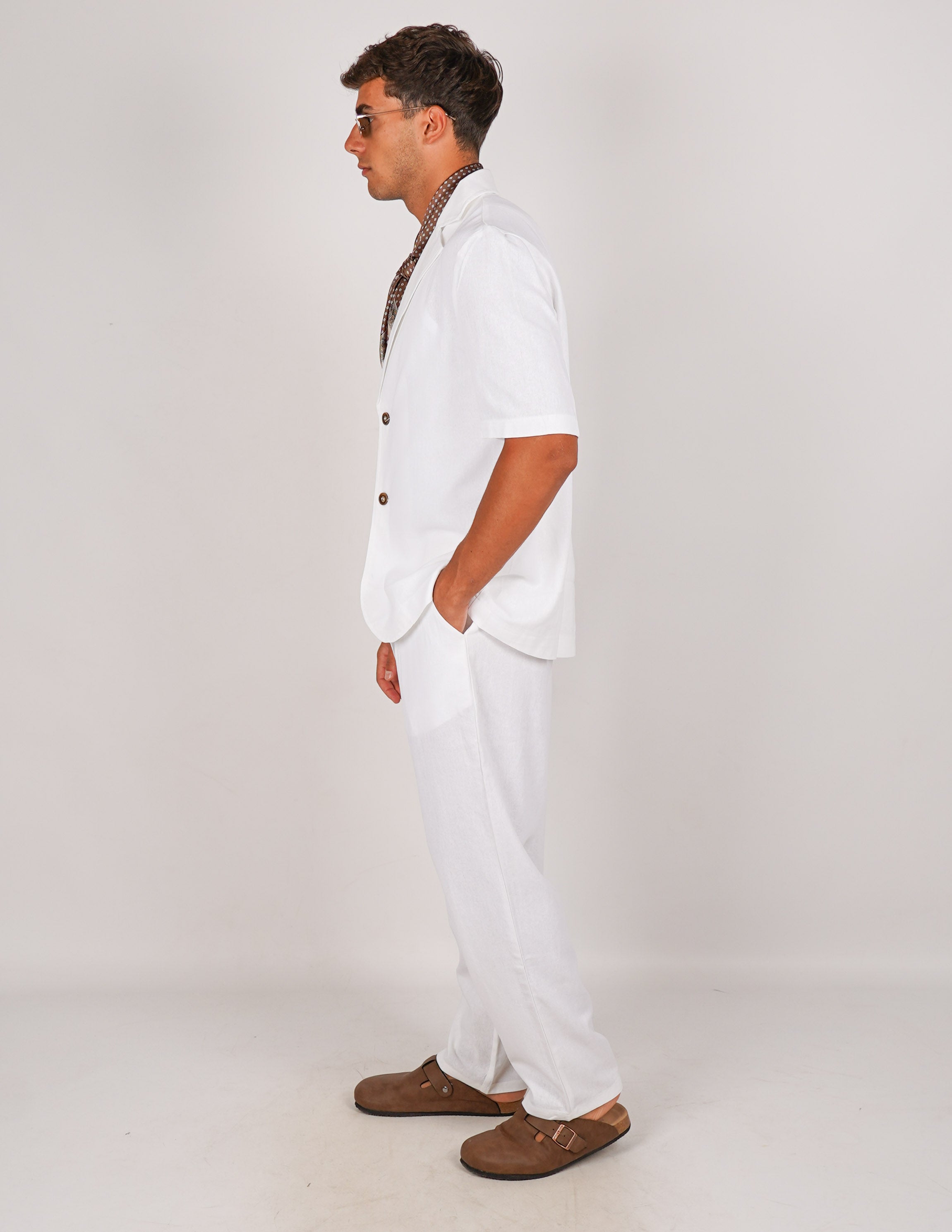 COORDINATO IN LINO MONOPETTO