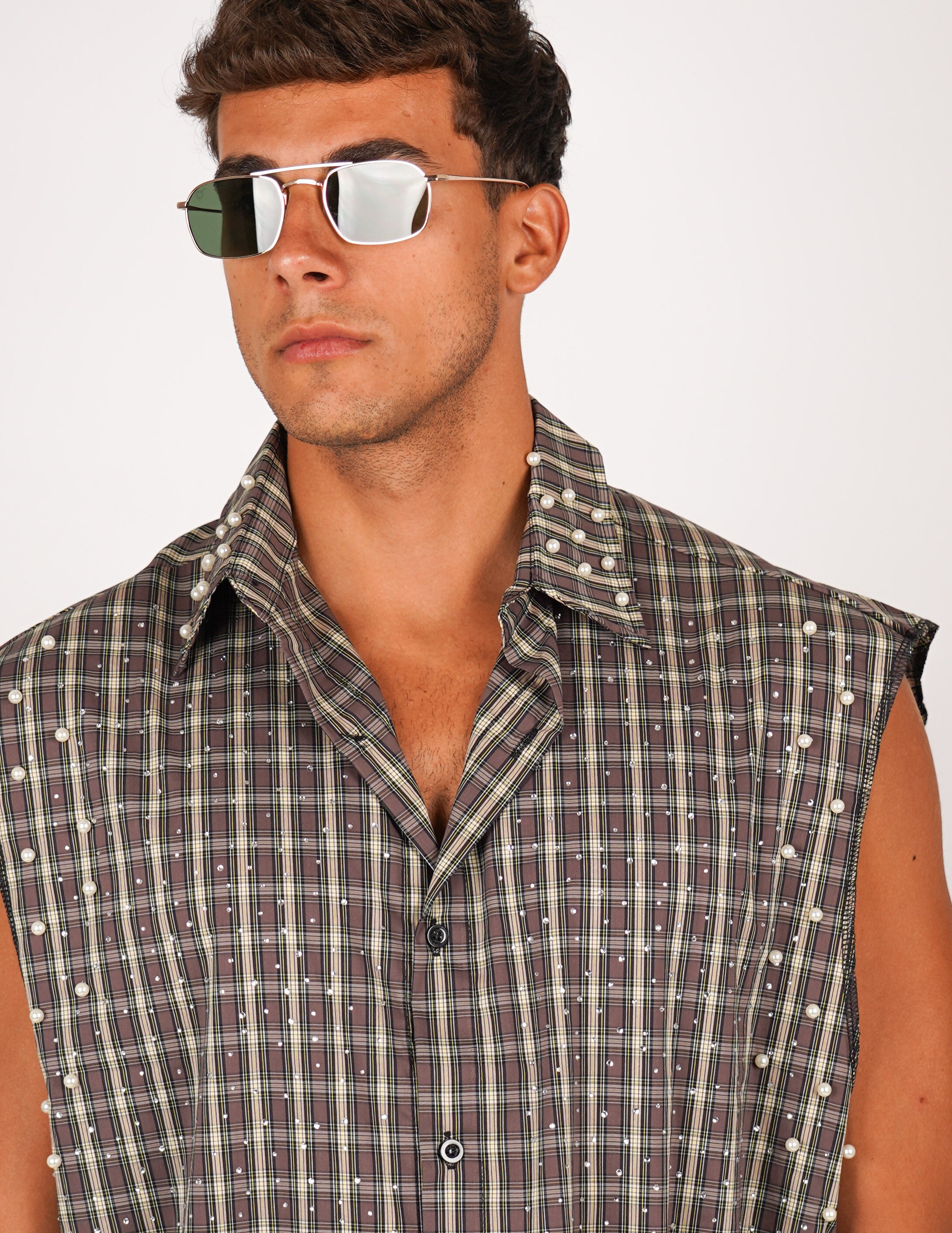 CAMICIA STRUTTURATA CON STRASS