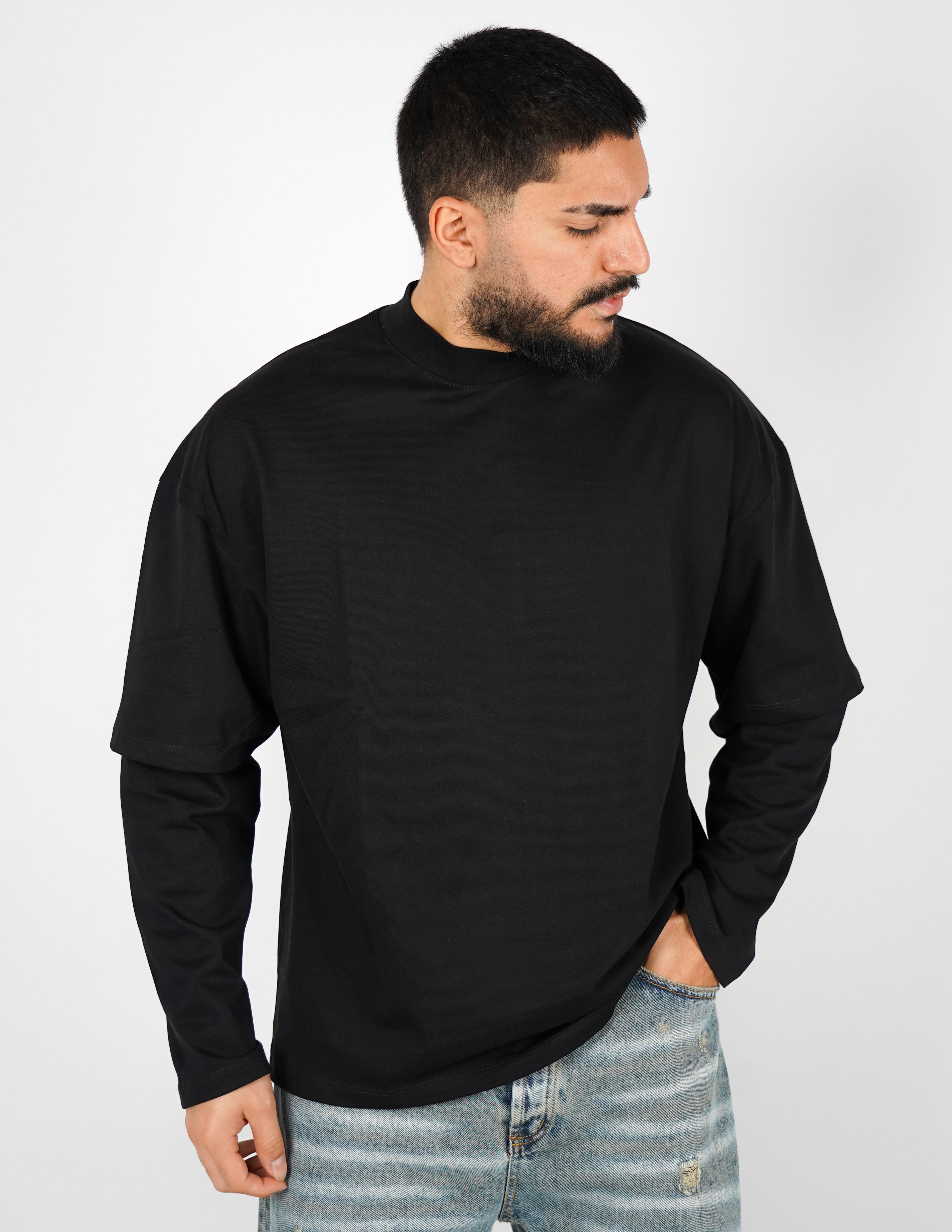 LONG SHIRT IN COTONE TINTA UNITA