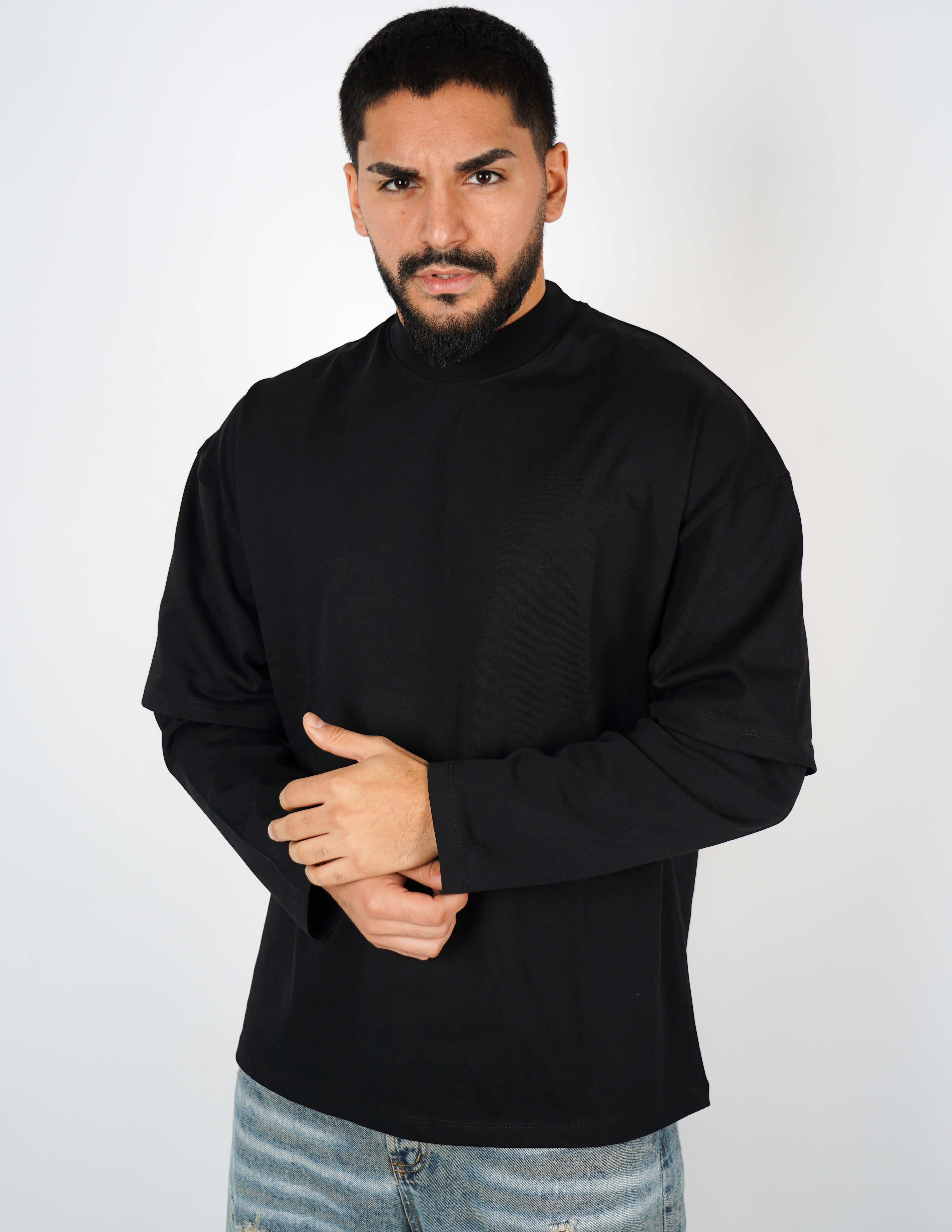 LONG SHIRT IN COTONE TINTA UNITA