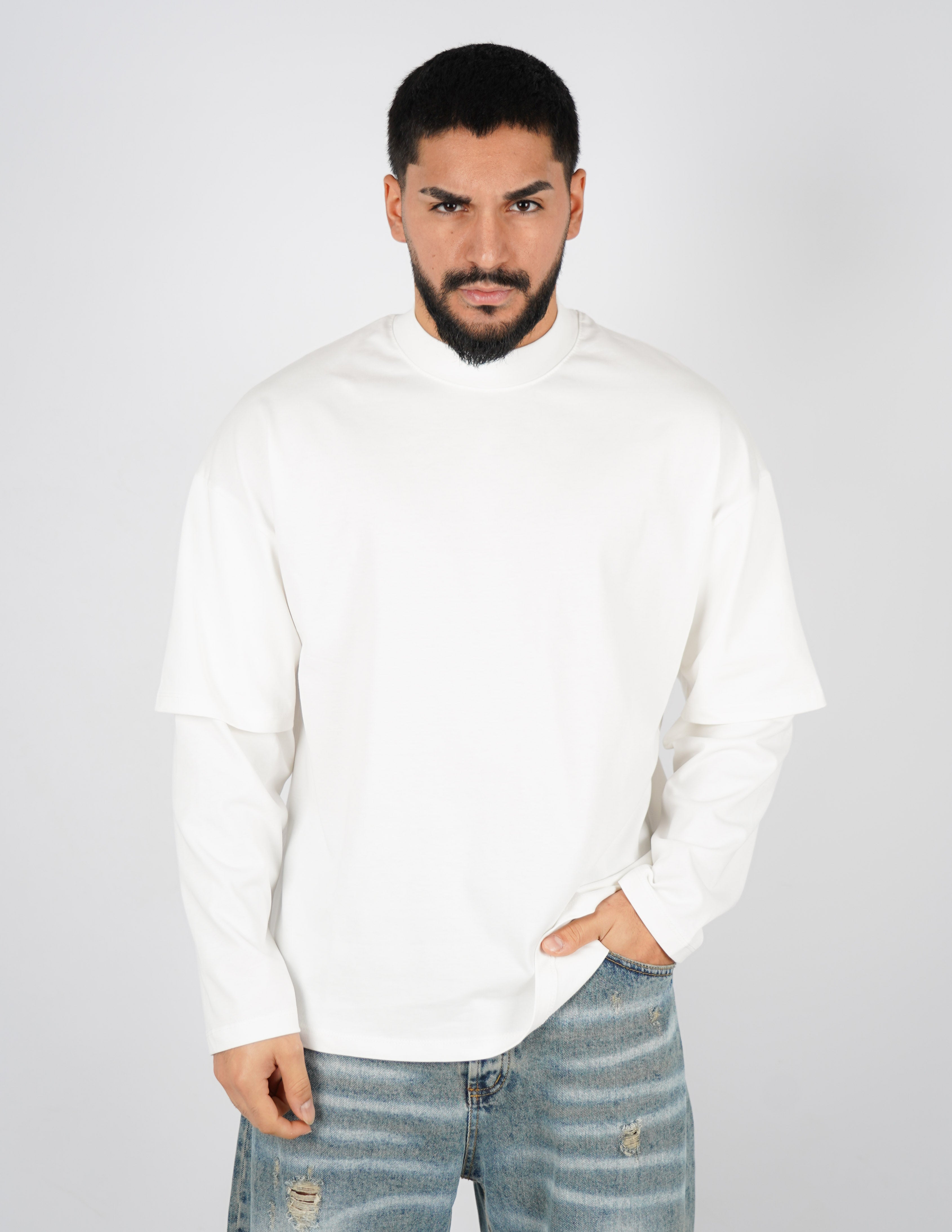 LONG SHIRT IN COTONE TINTA UNITA