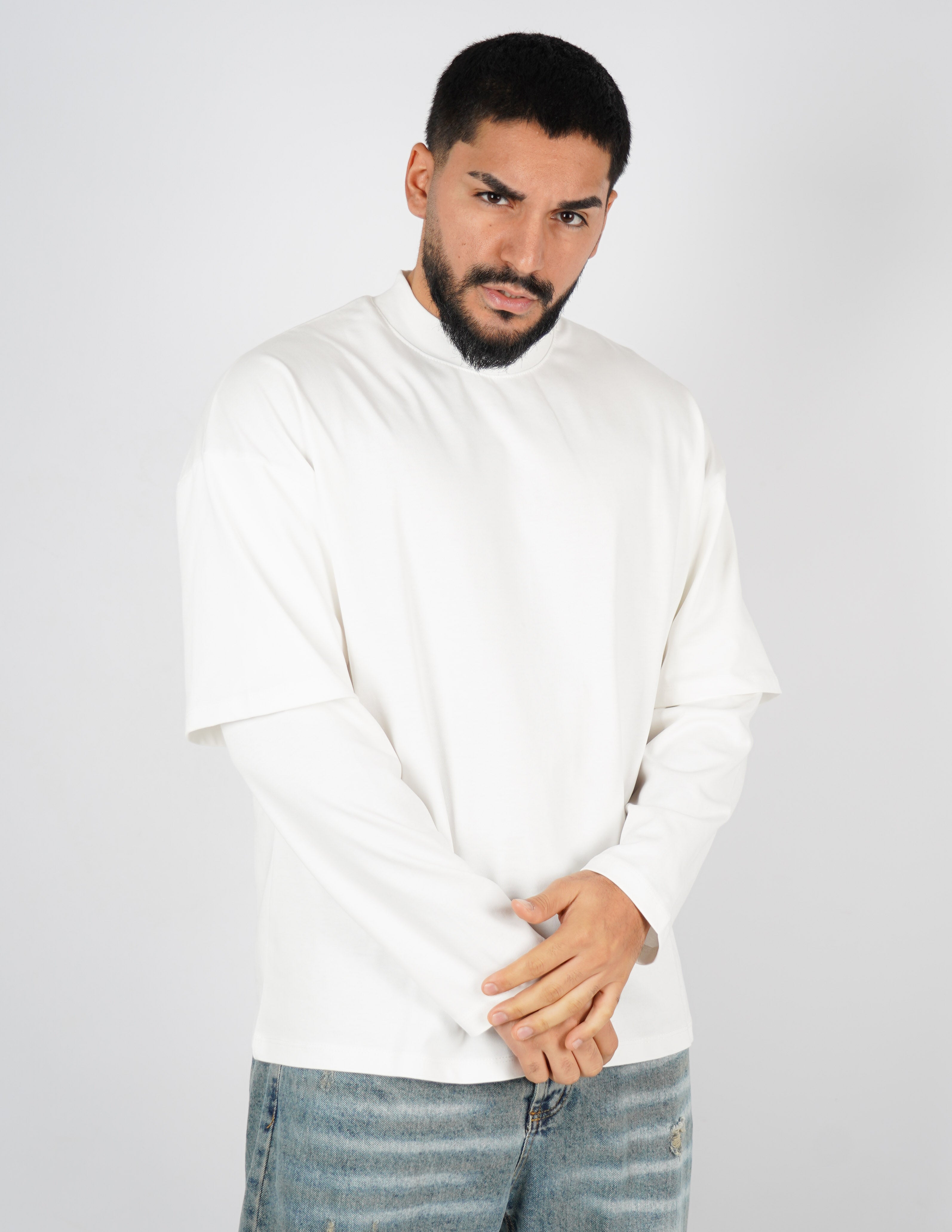 LONG SHIRT IN COTONE TINTA UNITA