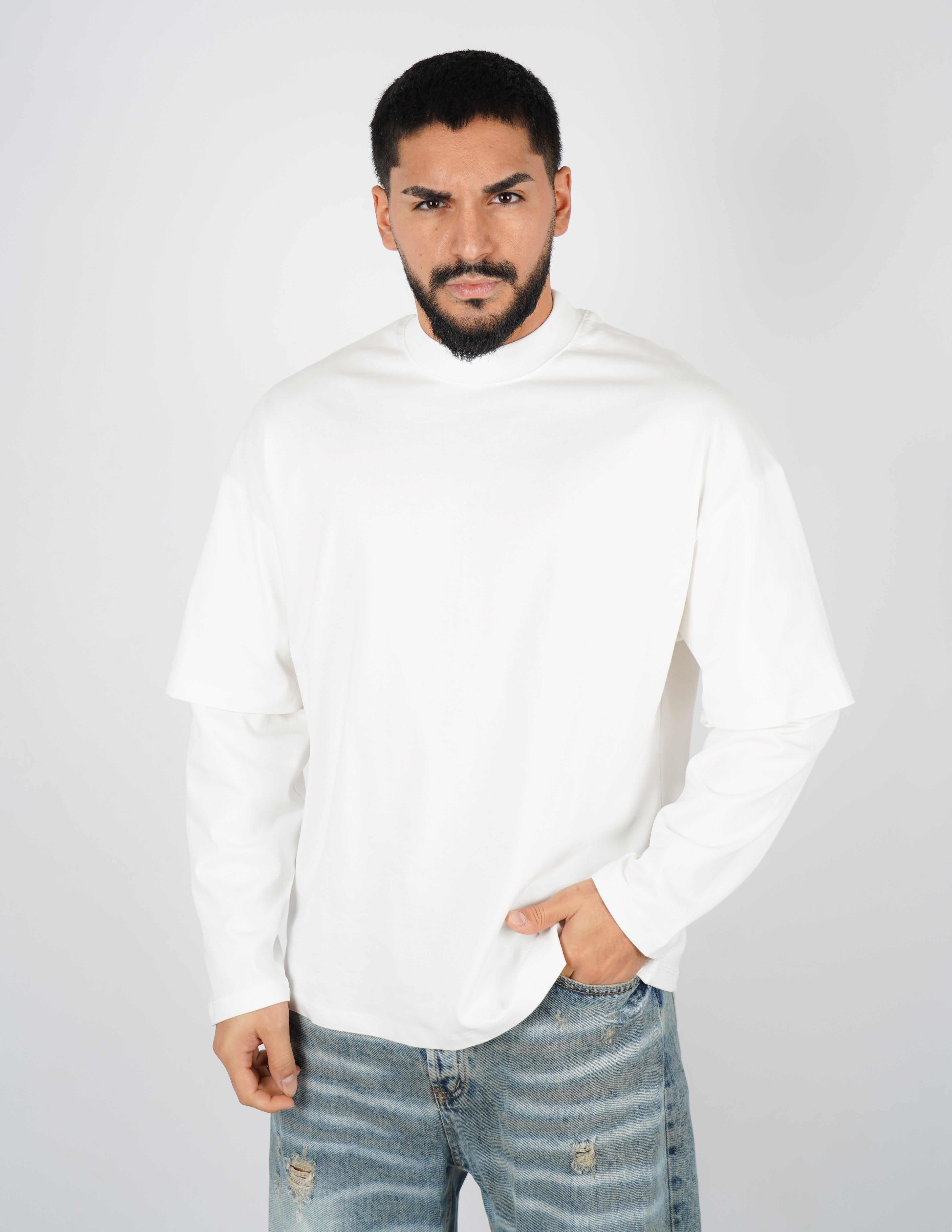 LONG SHIRT IN COTONE TINTA UNITA