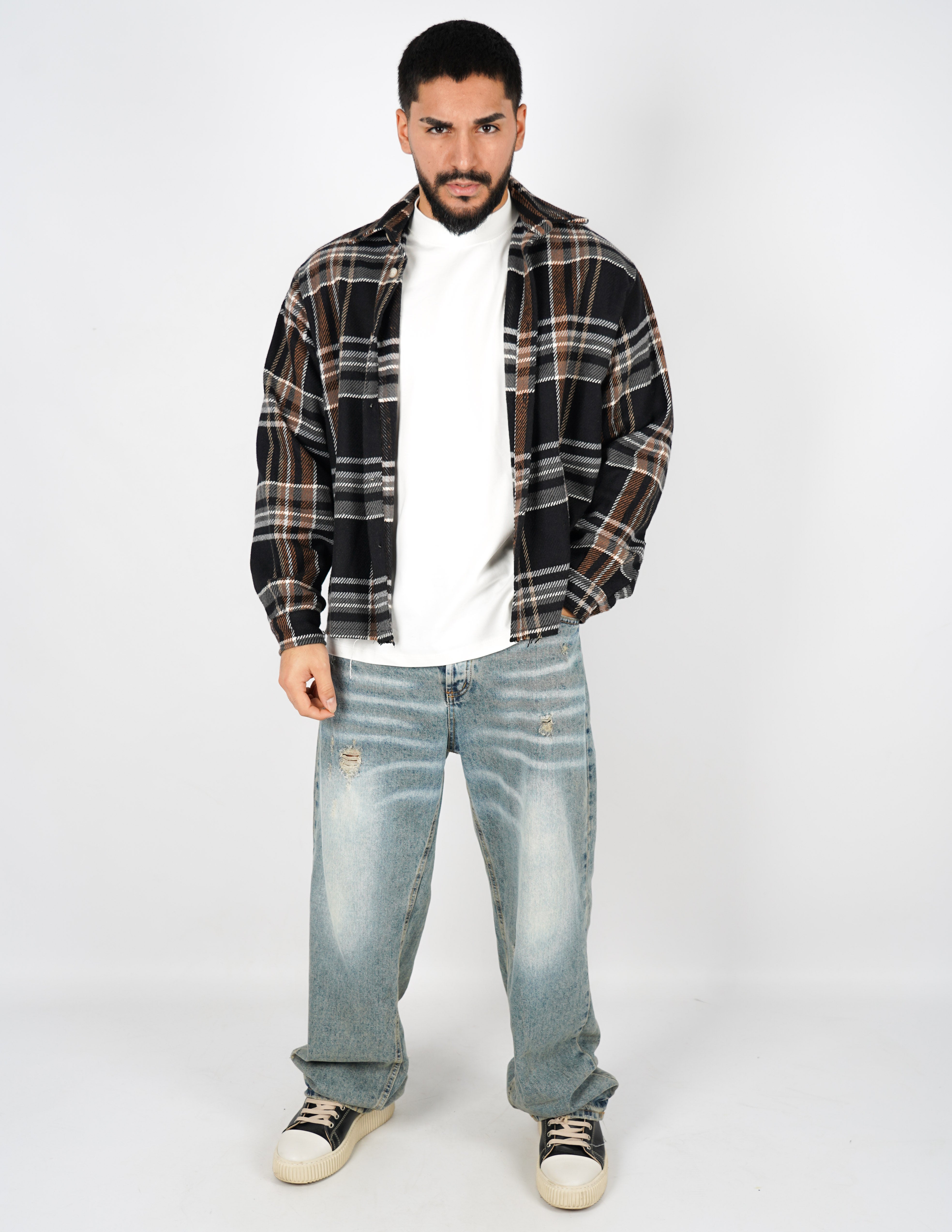 CAMICIA A QUADRI CROP FIT