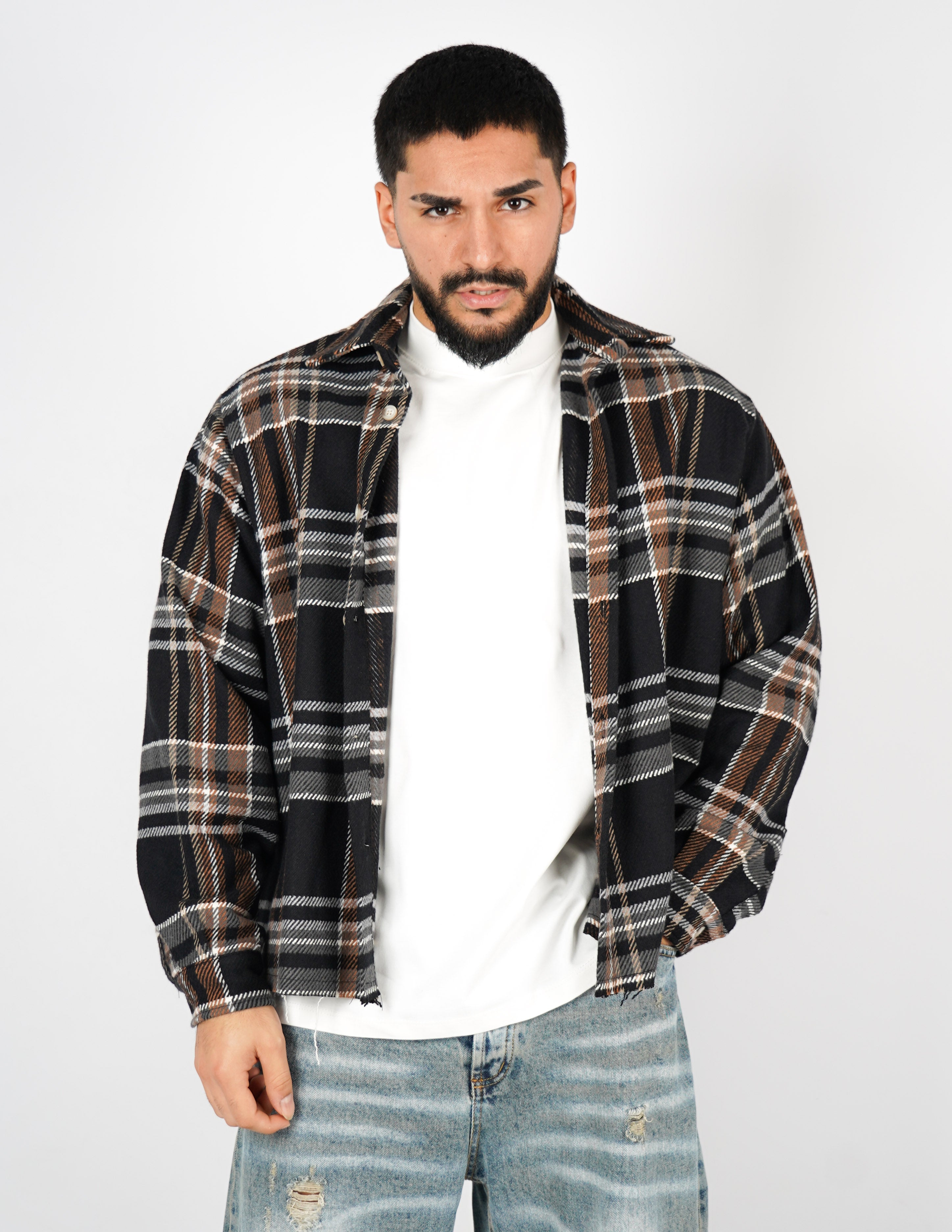 CAMICIA A QUADRI CROP FIT