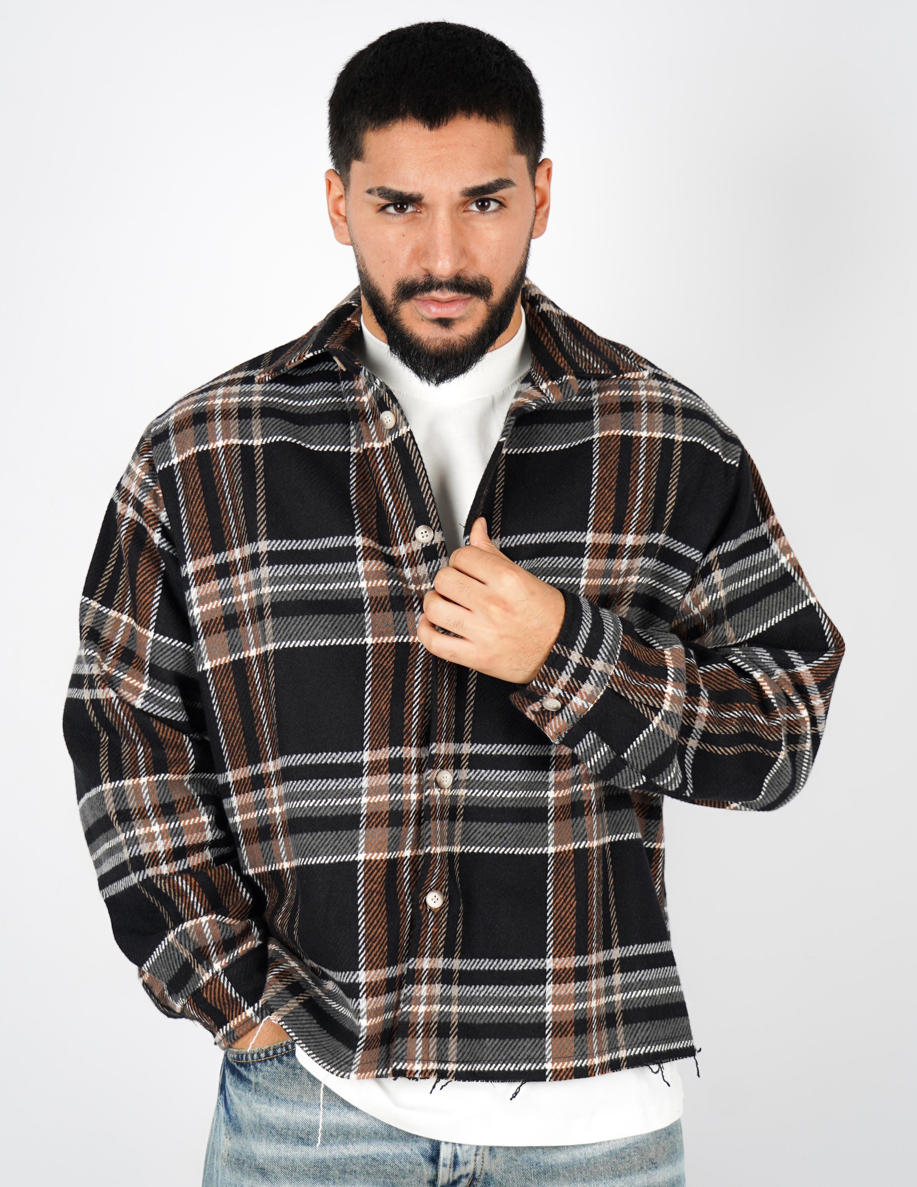 CAMICIA A QUADRI CROP FIT