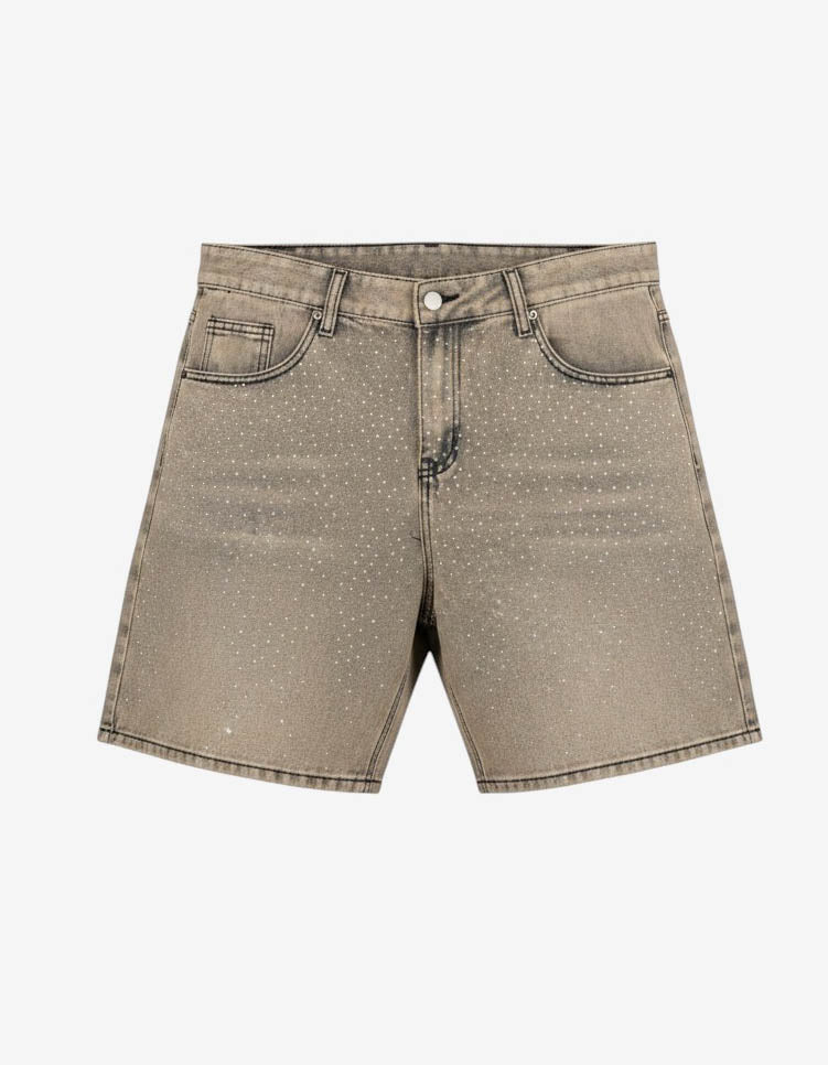 BERMUDA IN DENIM CON BRILLANTINI