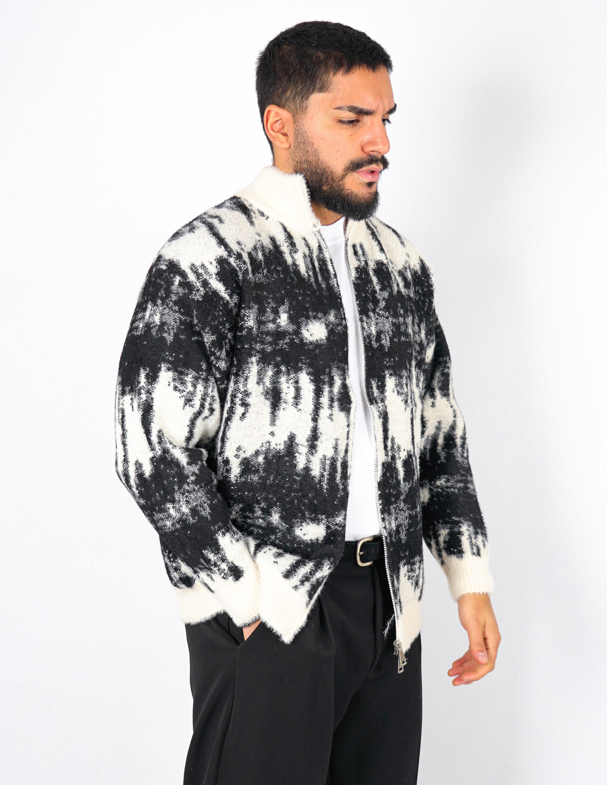 CARDIGAN CON DOPPIA ZIP A FANTASIA