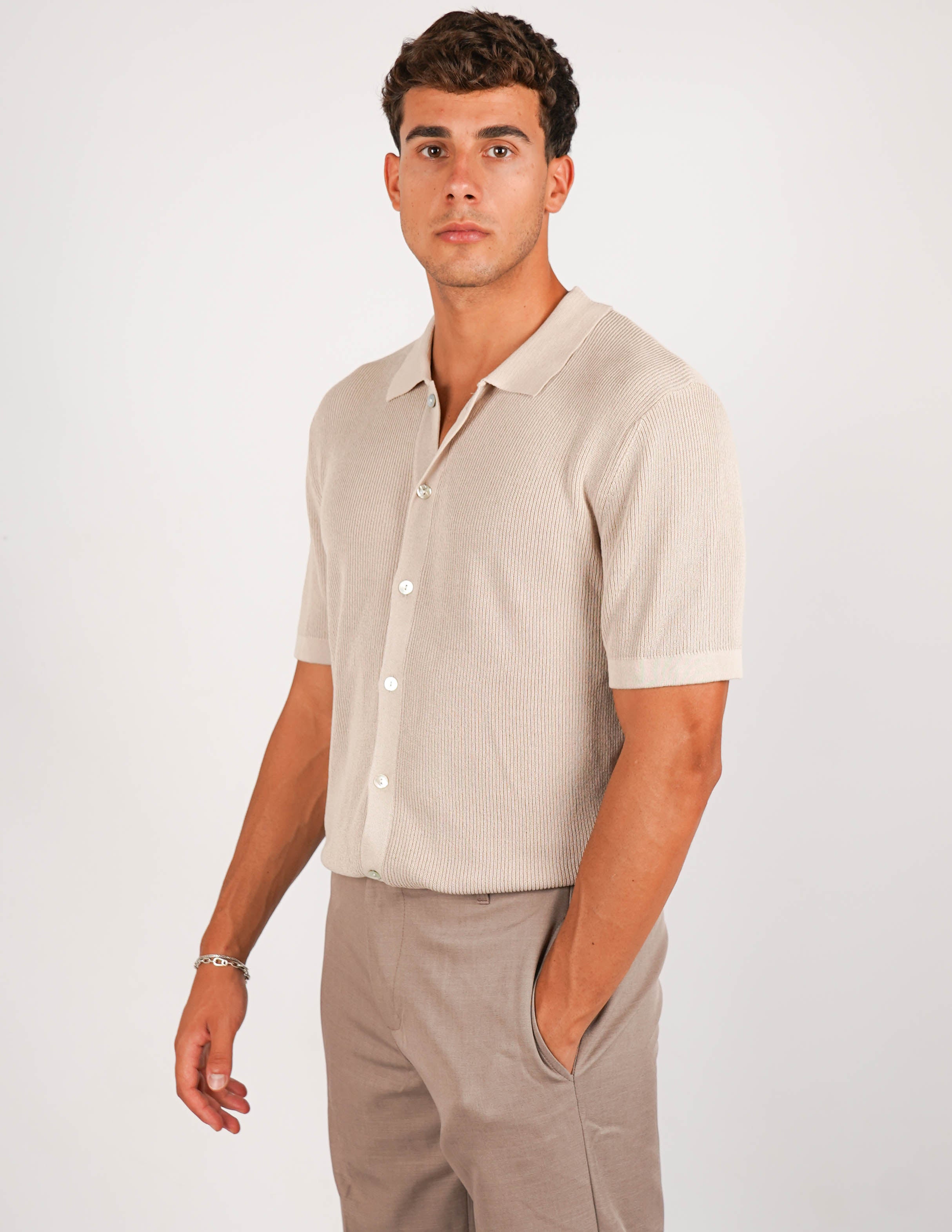 CAMICIA IN MAGLIA CON COLLO POLO