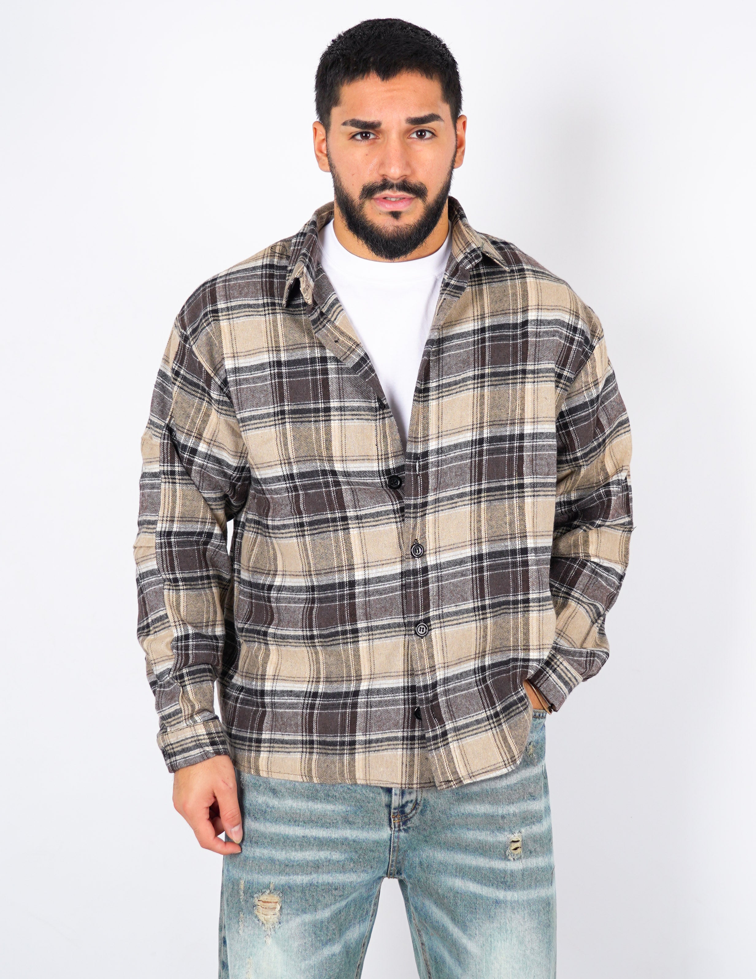 CAMICIA A QUADRI CROP FIT