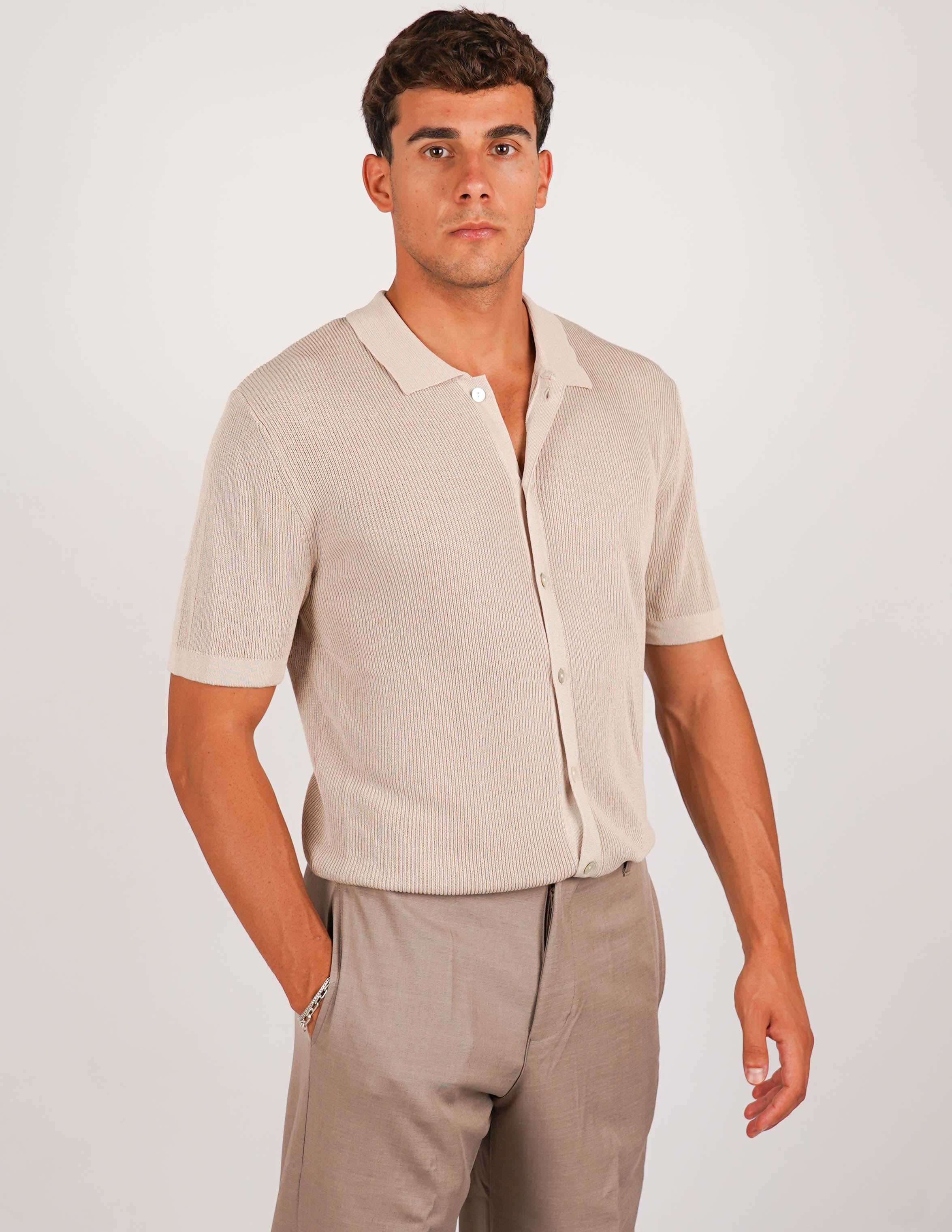 CAMICIA IN MAGLIA CON COLLO POLO