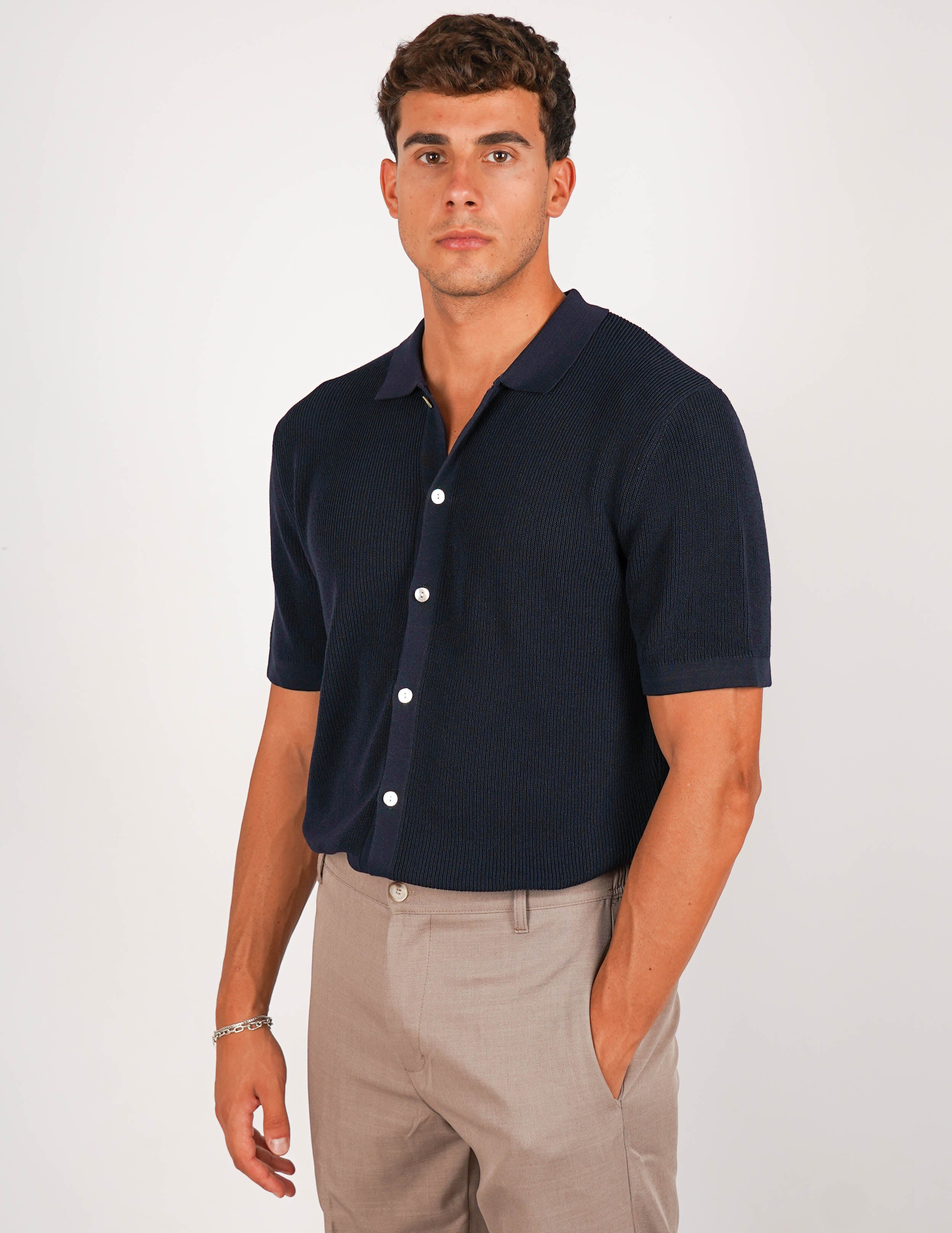 CAMICIA IN MAGLIA CON COLLO POLO