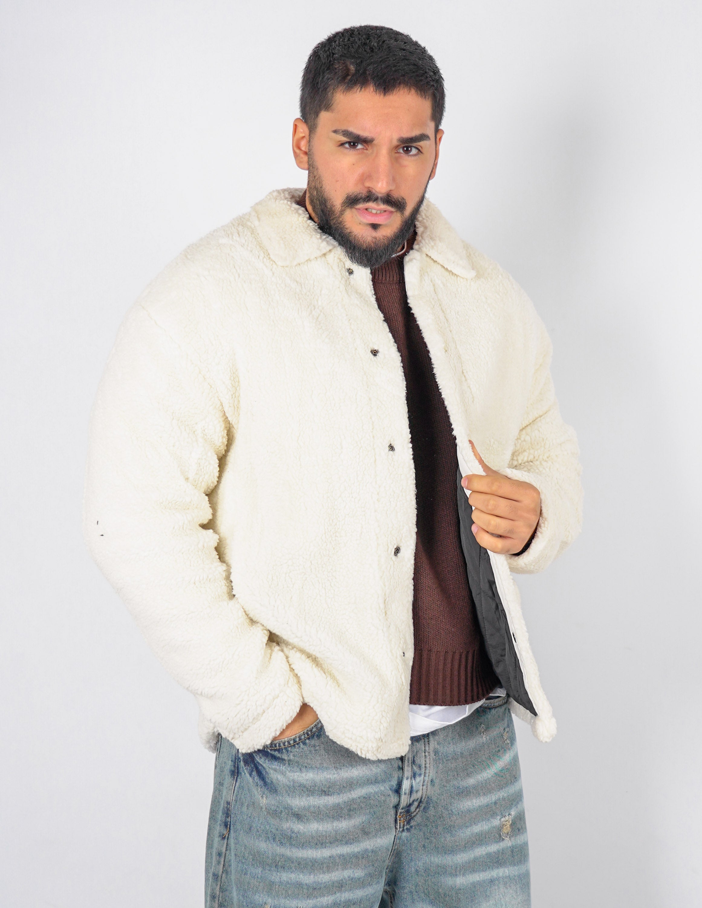 Giubbino con collo teddy