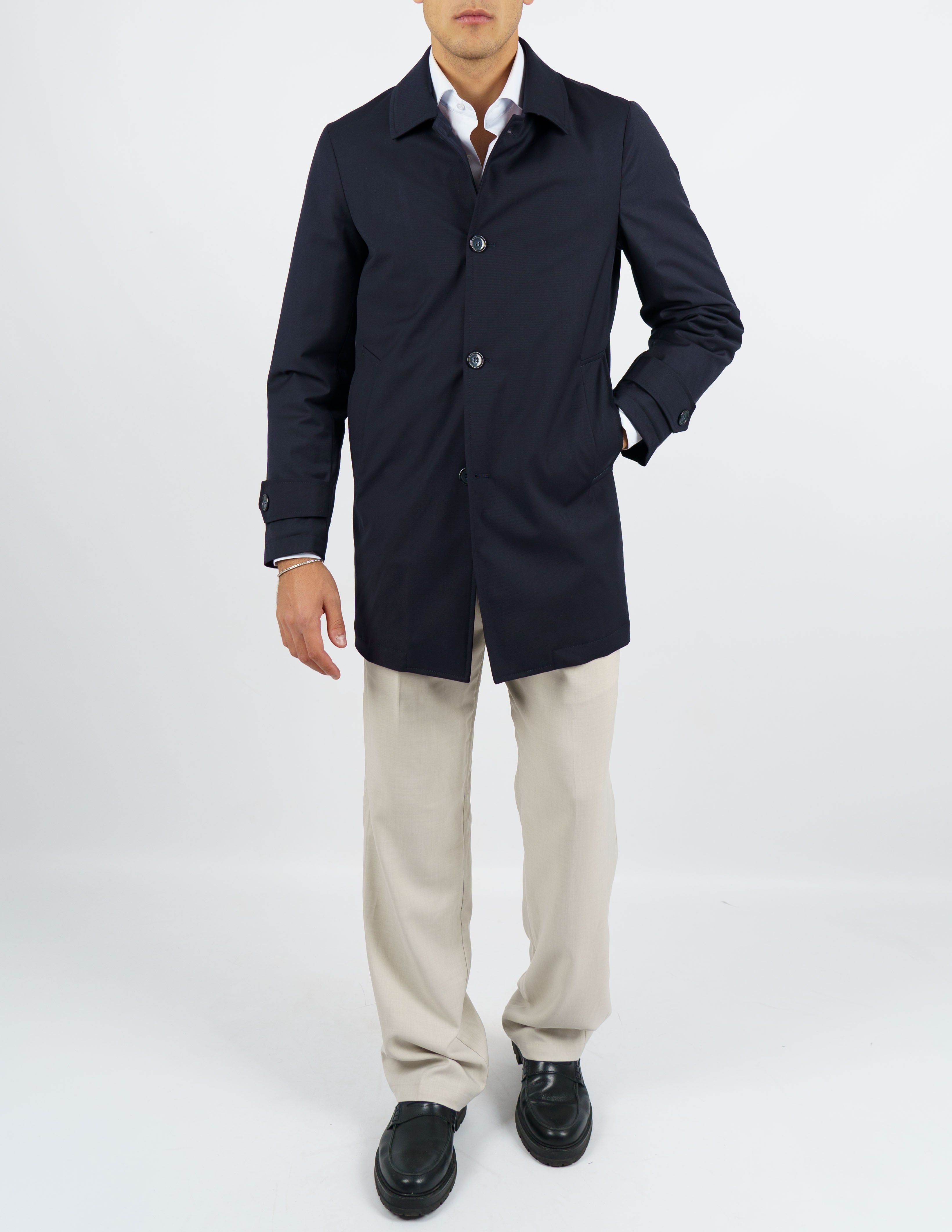 trench monopetto imbottito casual