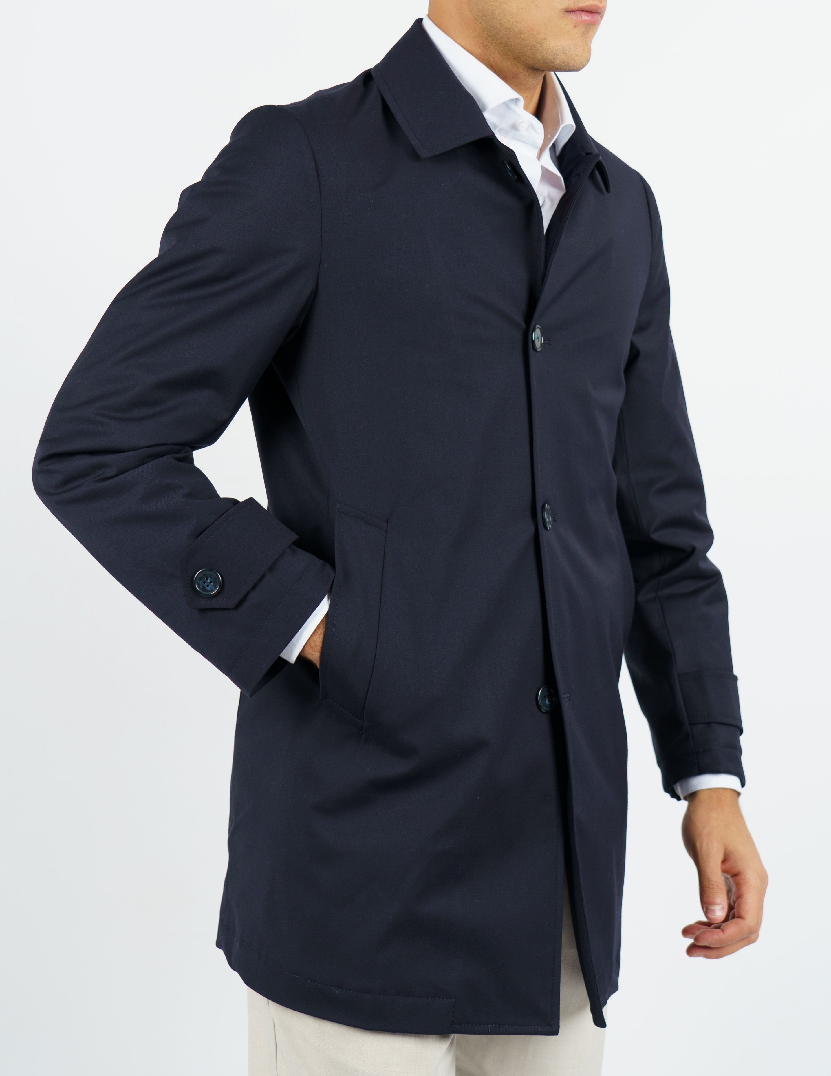 trench monopetto imbottito casual