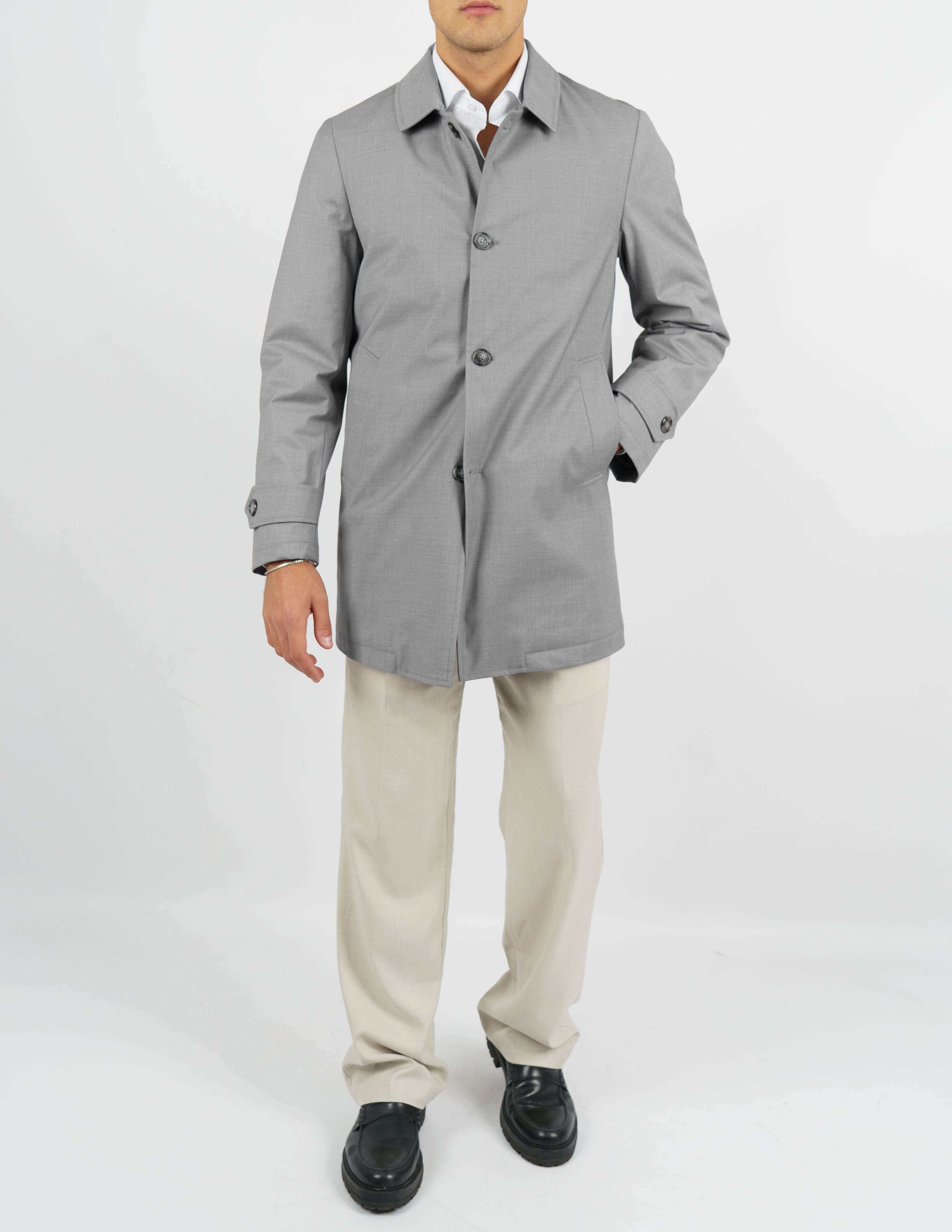 trench monopetto imbottito casual