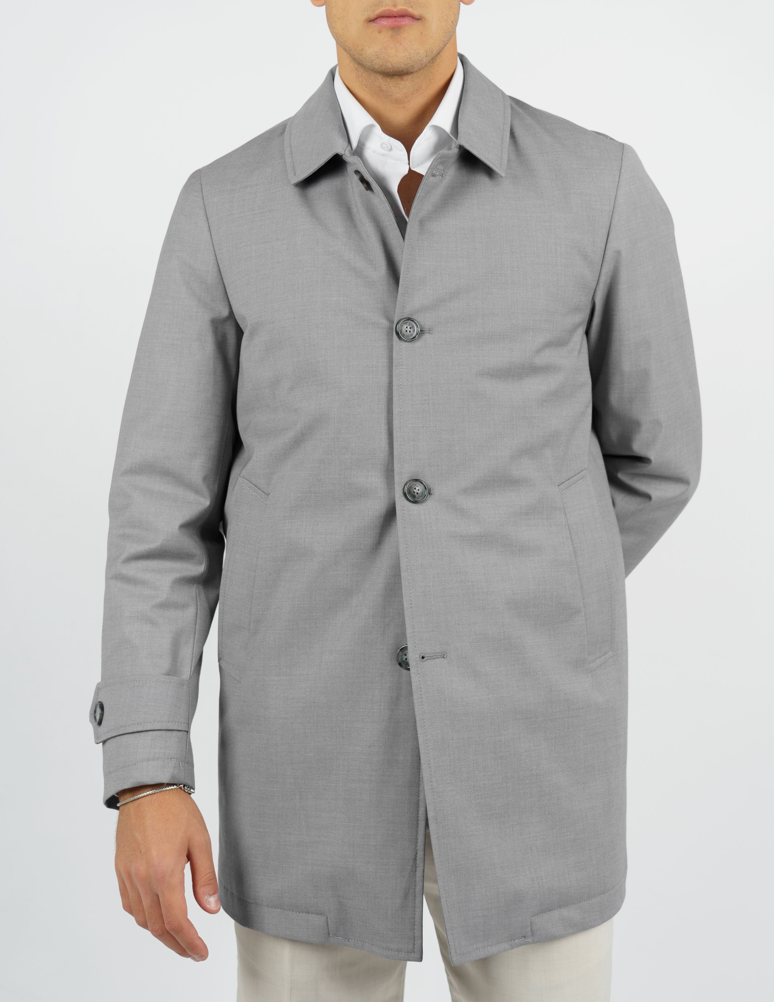 trench monopetto imbottito casual