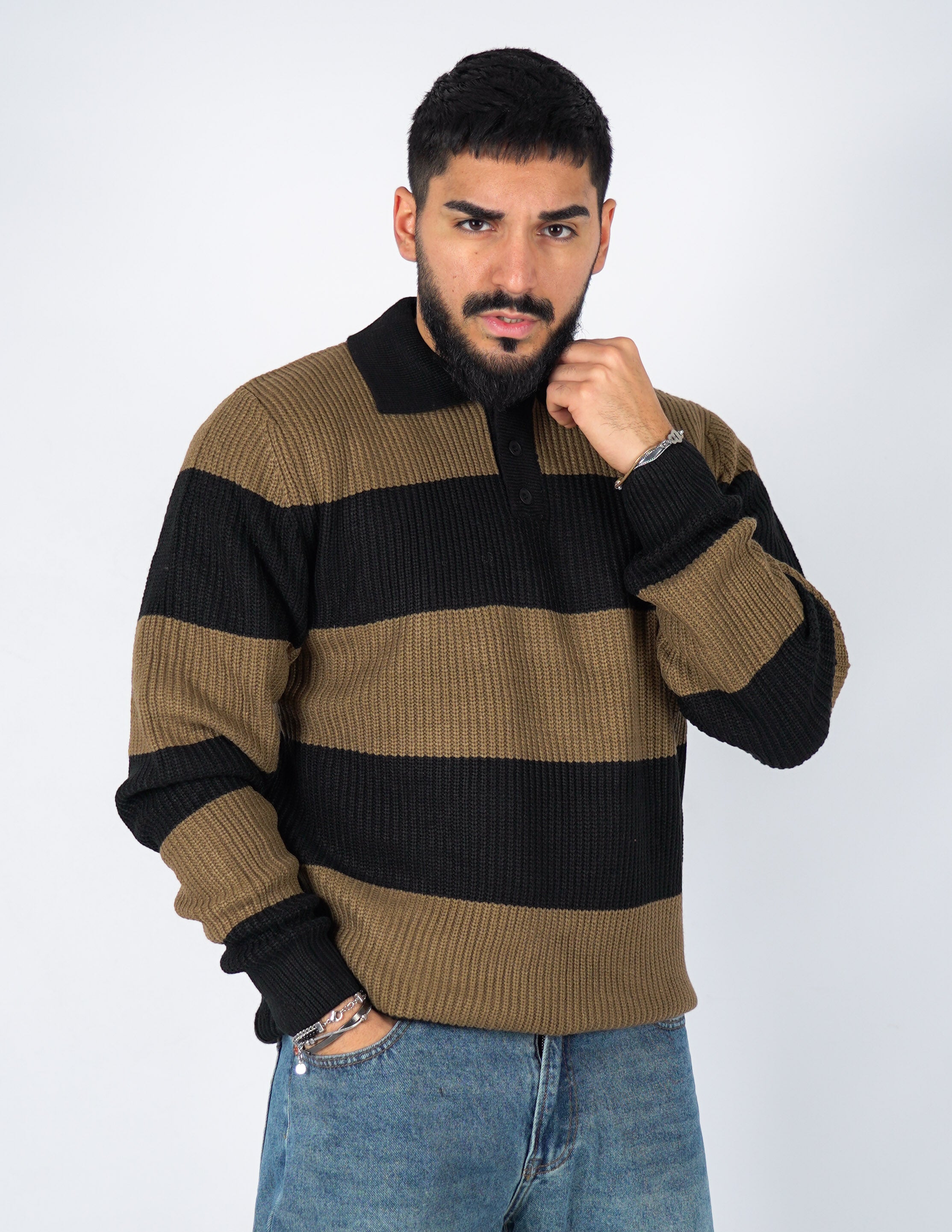 Polo uomo manica lunga RIGATA