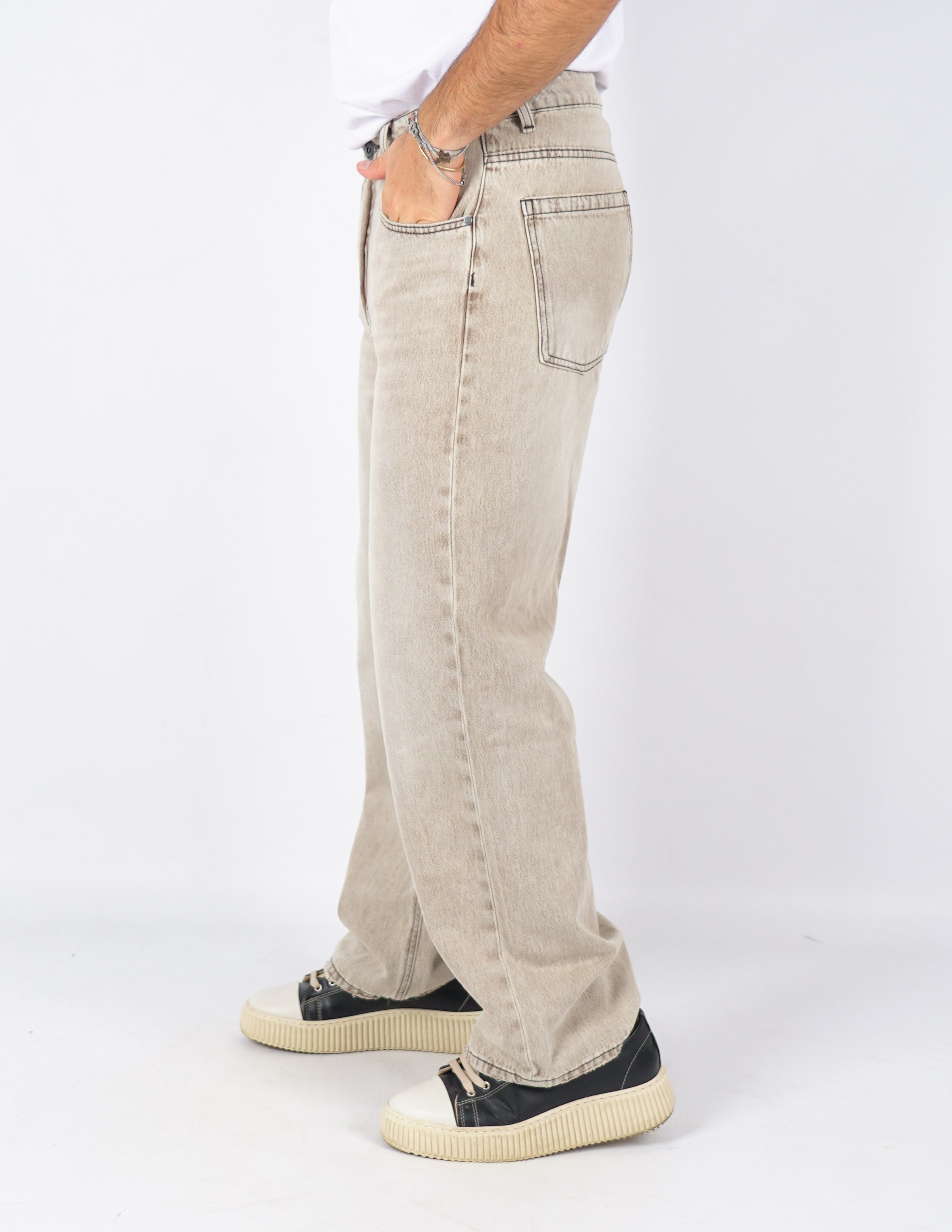 Jeans baggy lavaggio marrone
