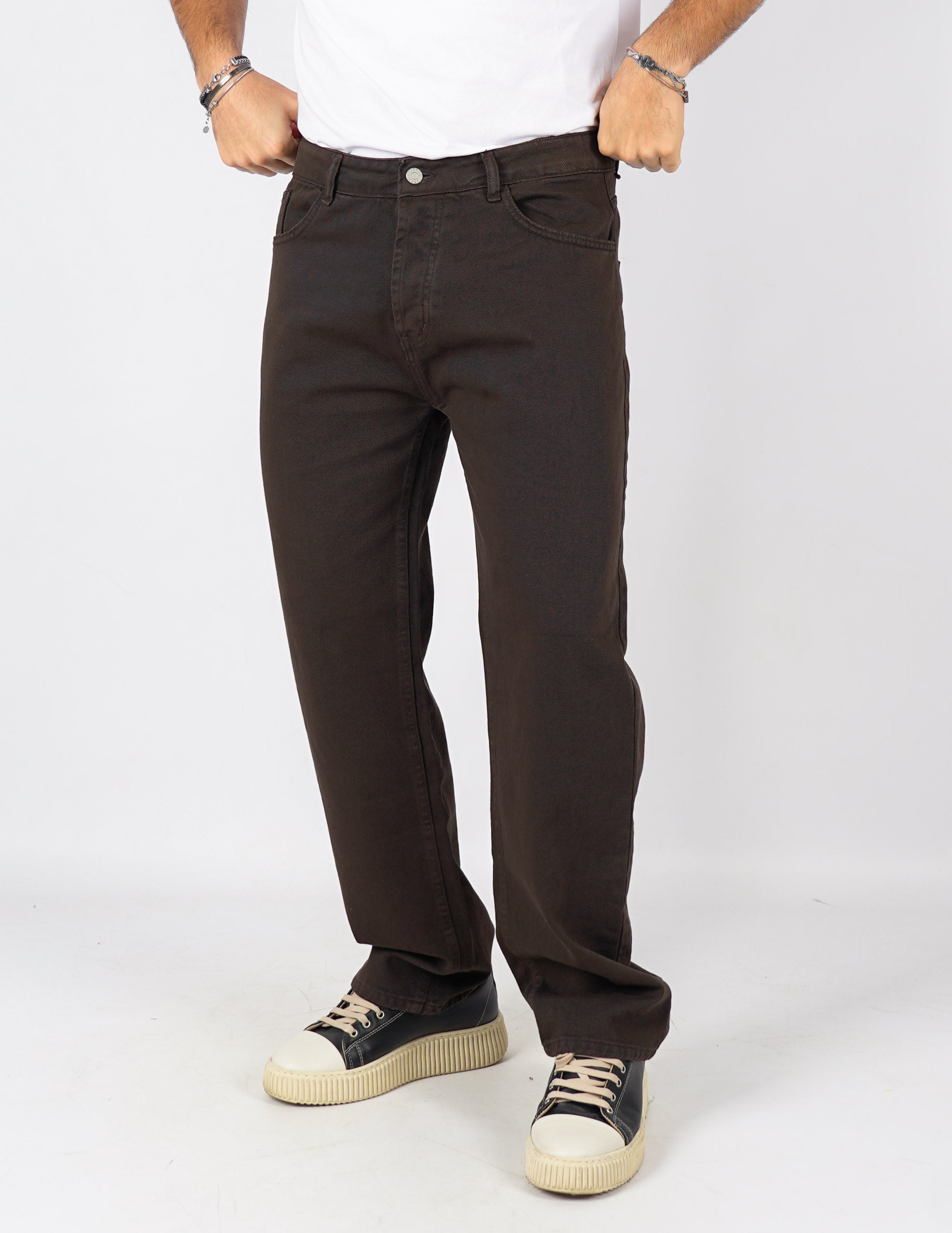 Jeans baggy tinta unita