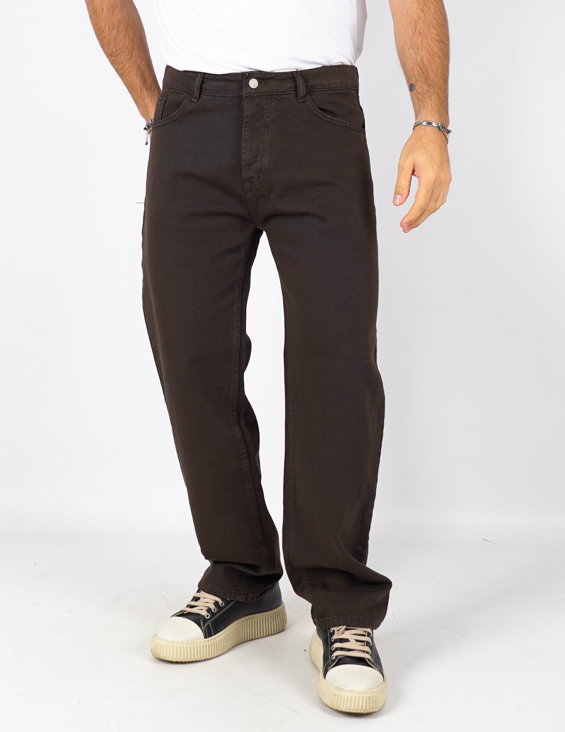 Jeans baggy tinta unita