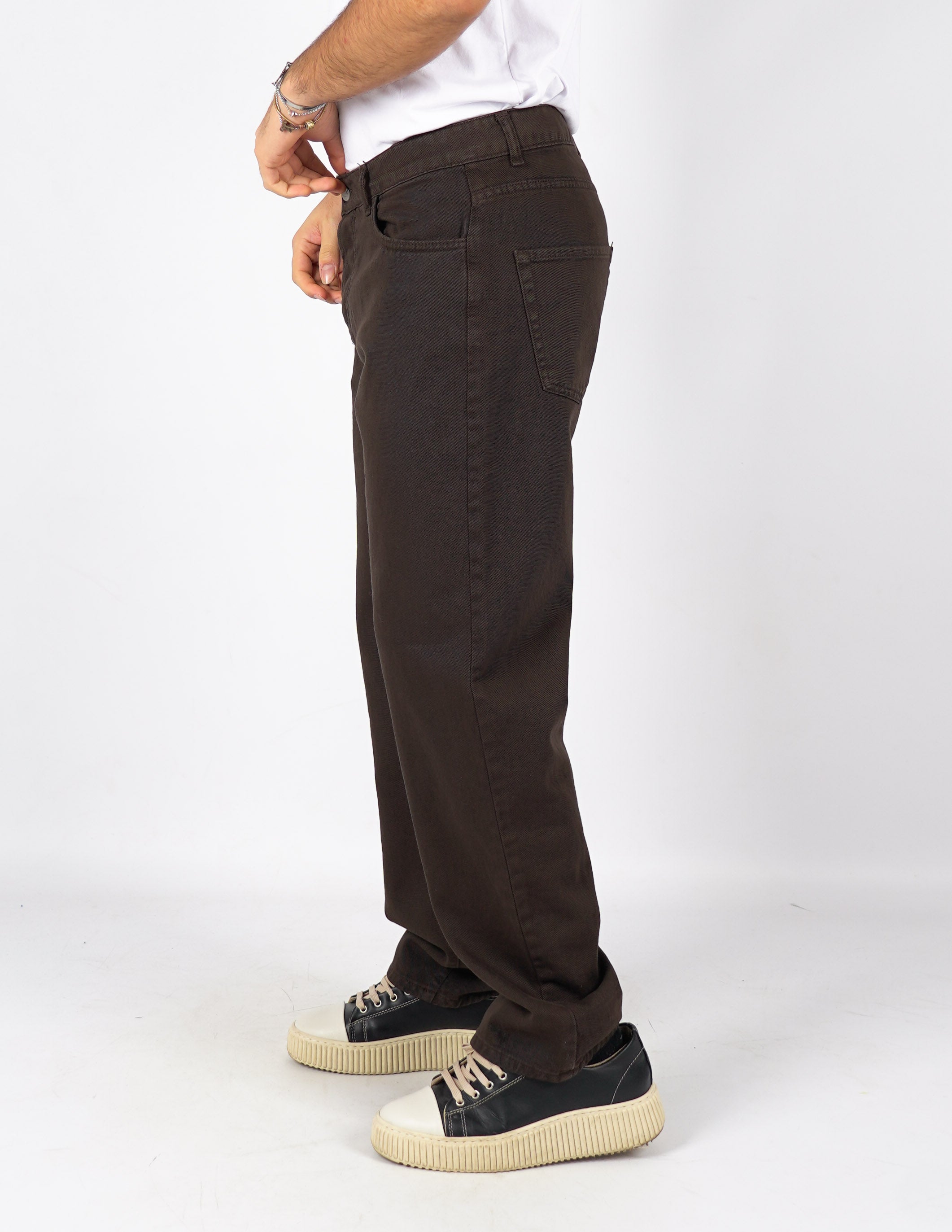 Jeans baggy tinta unita