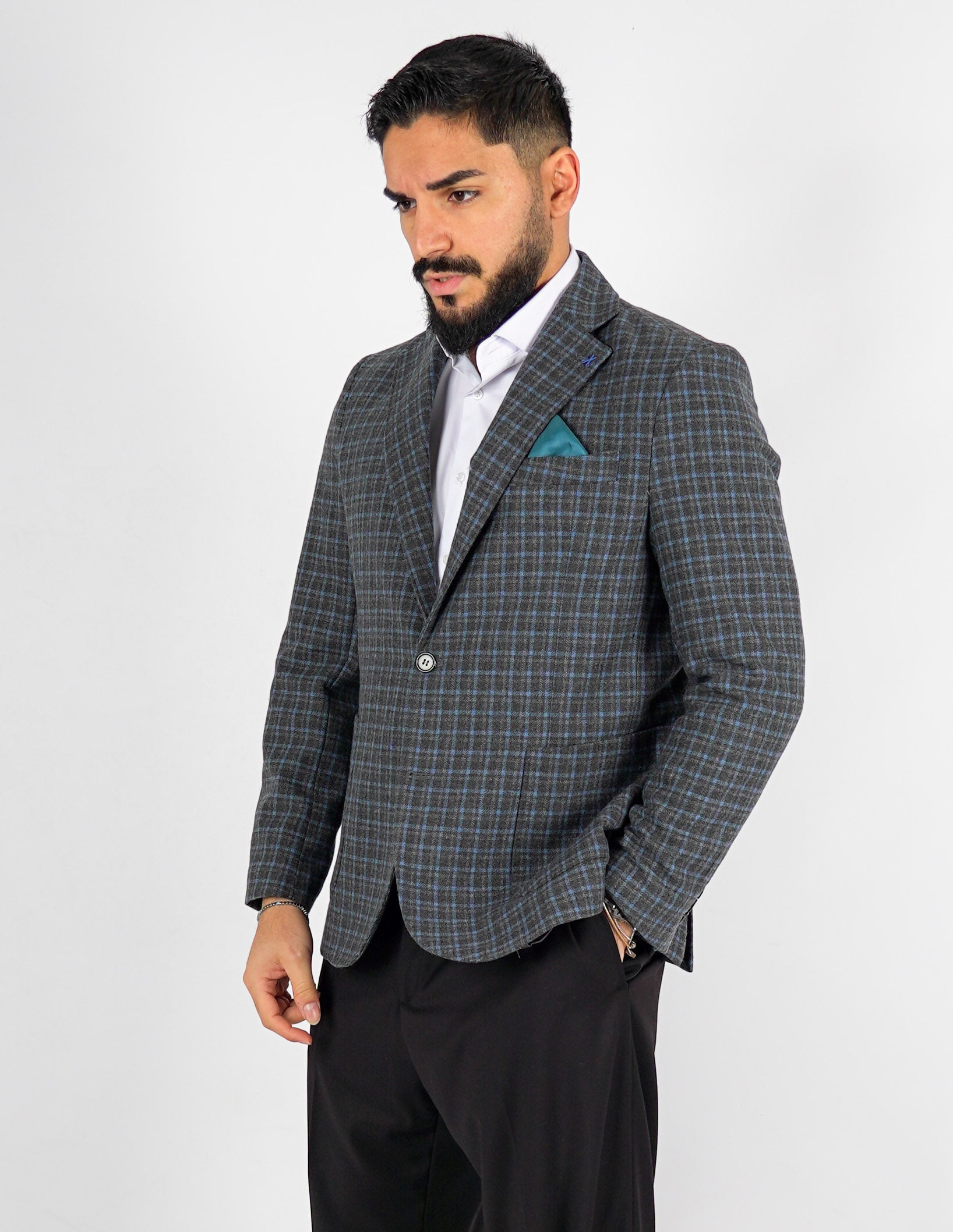 GIACCA MONOPETTO UOMO A QUADRI