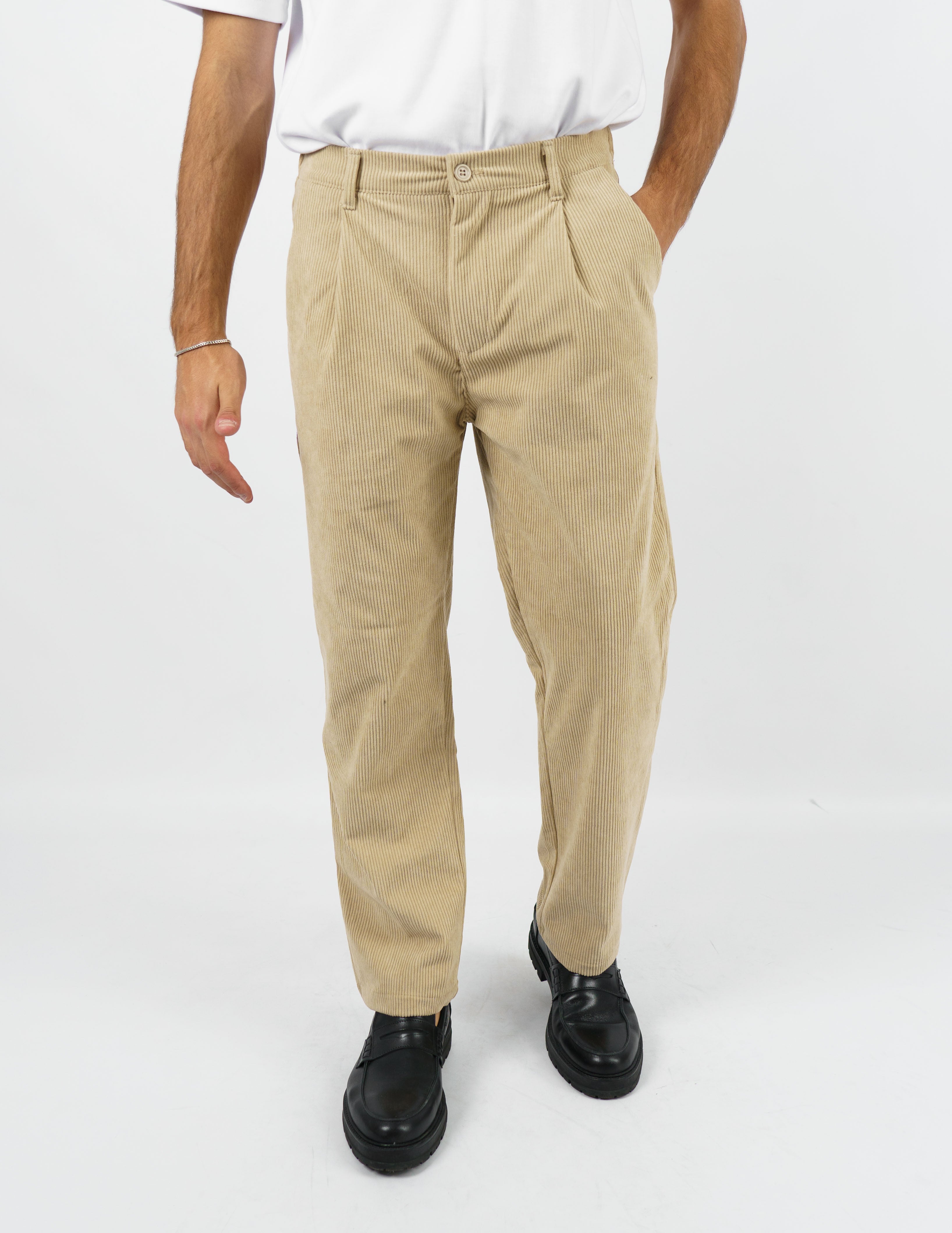Pantalone in velluto con pence regular