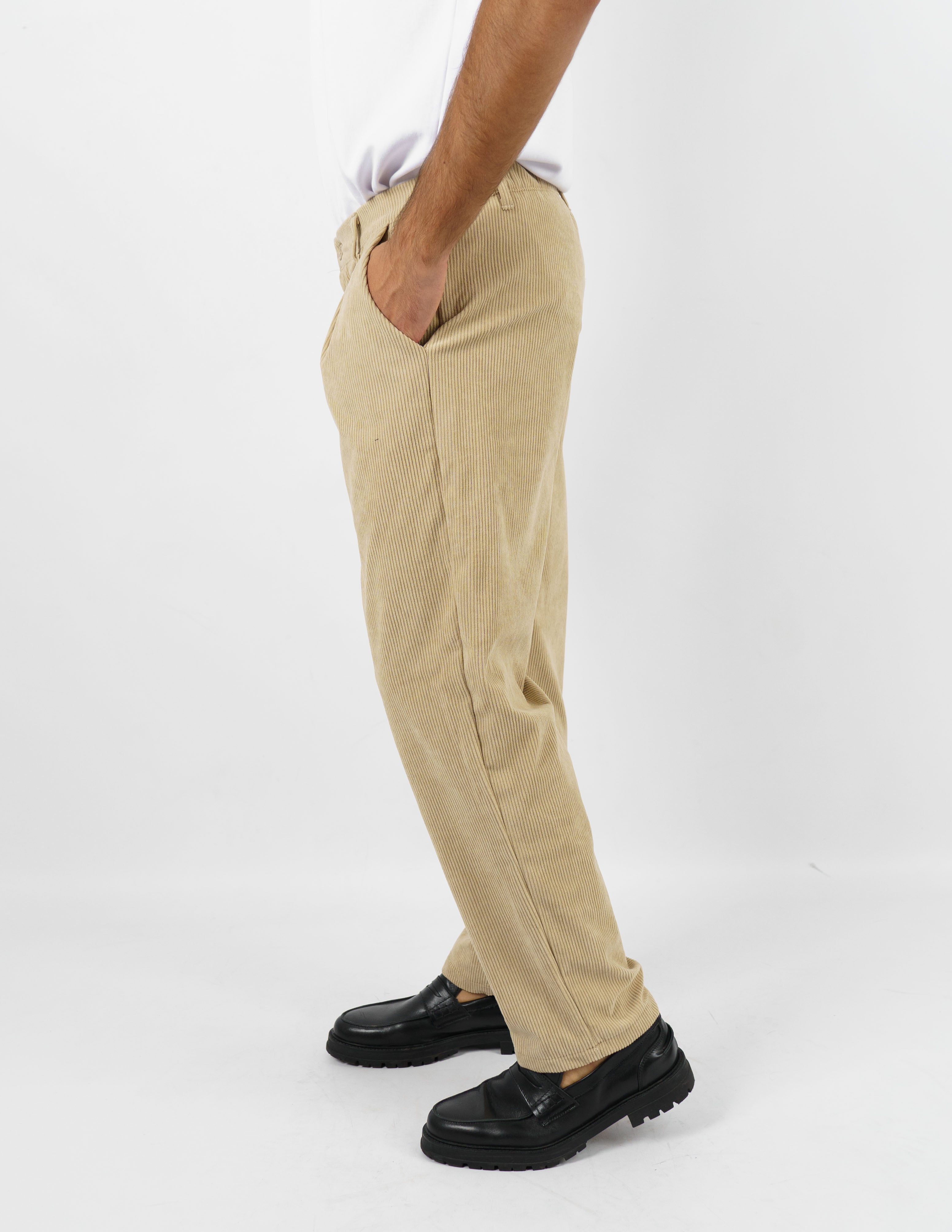Pantalone in velluto con pence regular