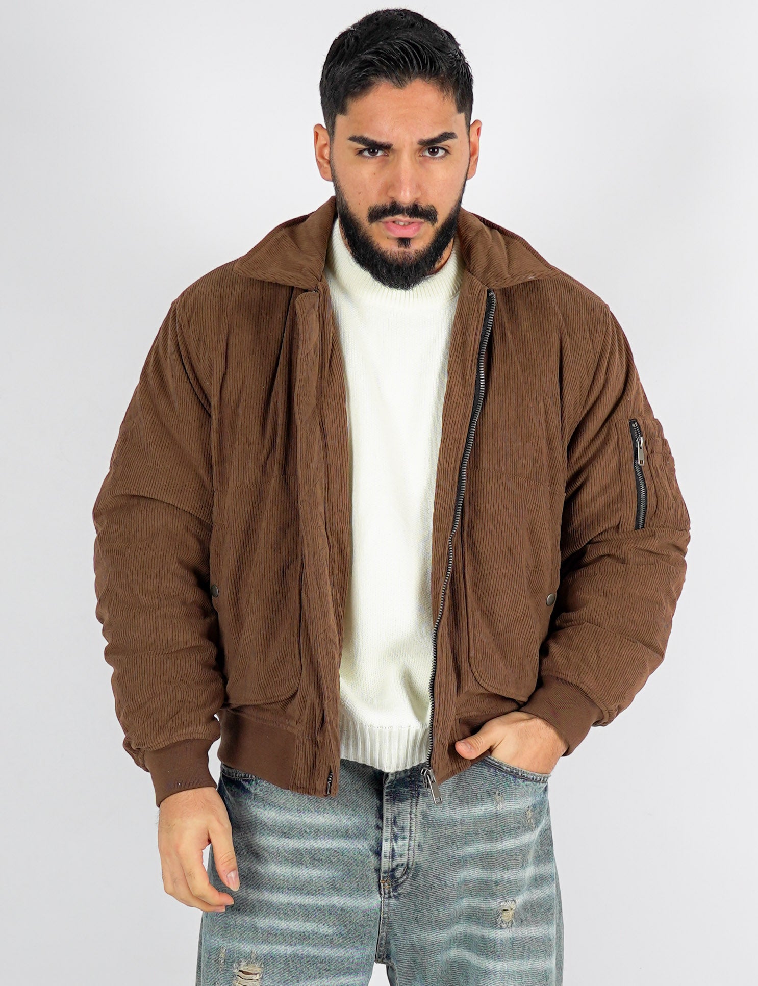 Bomber imbottito in velluto